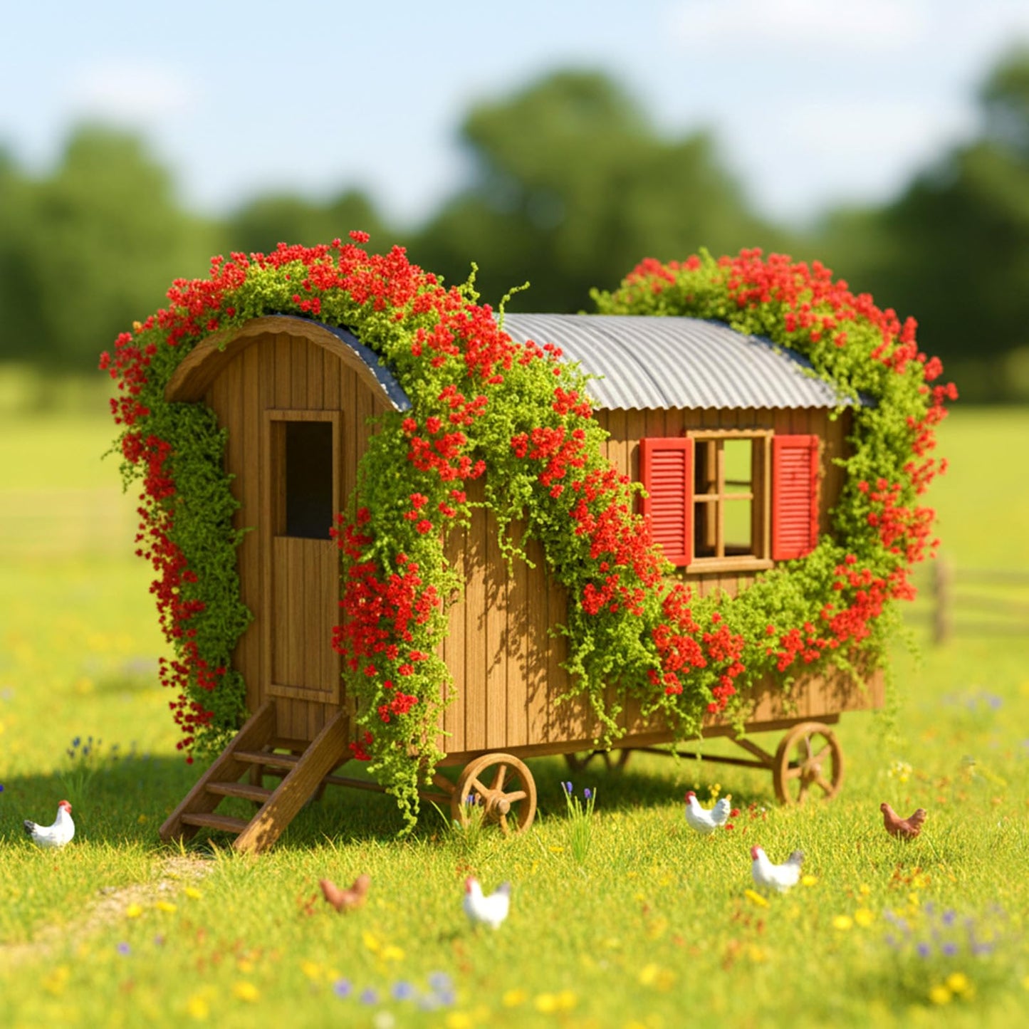 Warmtree Realistic Miniature Vines Simulation Vine Miniature Plants for DIY Mini Model Railway Fairy Garden Architecture Diorama Supplies Scenery Landscape Layout (Red)
