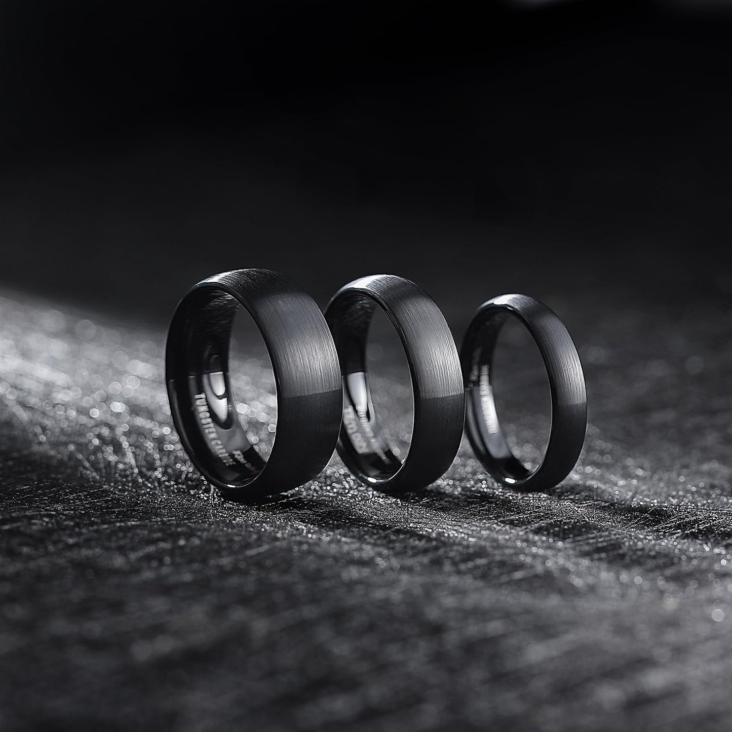 King Will 6mm Black Wedding Band for Men, Domed Brushed Tungsten Rings for Men Women, Comfort Fit, Durable, Size 10.5