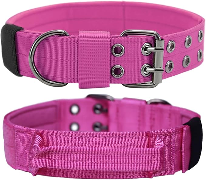 Tactical Dog Collar Heavy Duty Metal Buckle Collars for Medium Large Dogs