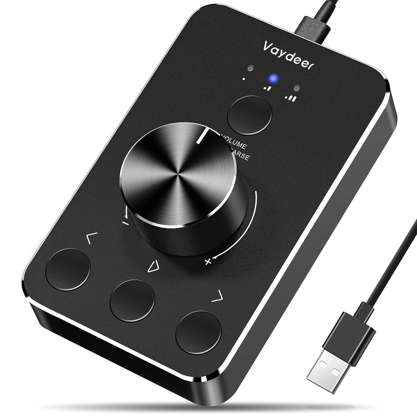 VAYDEER Volume Control Knob with One-Click Mute Function and 3 Volume Control Modes, USB Volume Knob Multimedia Controller for Win 7/8/10/Mac, Gift for Festivals Loved Ones