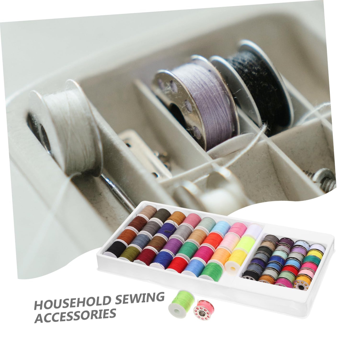 STOBOK 60pcs Sewing Thread Set for Household Use Portable Sewing Kit with Lightweight Design for Beginners and Daily Repairs