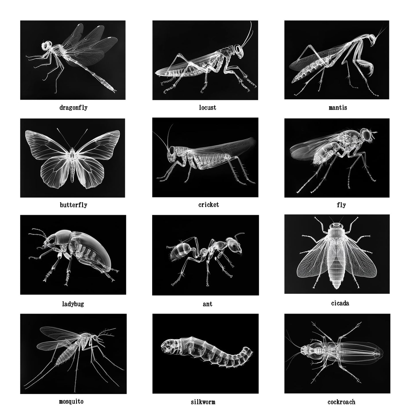 Animal X-Ray Set, Educational Science Kit, Light Table Accessory for Children (Insects)