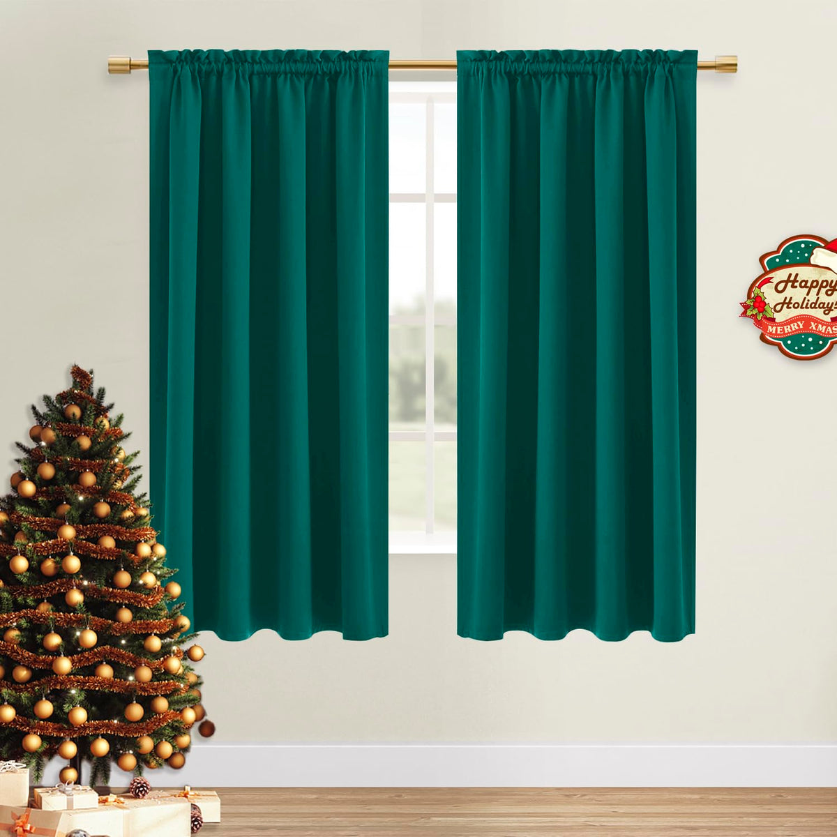 Blackout Curtains for Bedroom Living Room 42 x 63 Inch Long 2 Panels (2 Count)