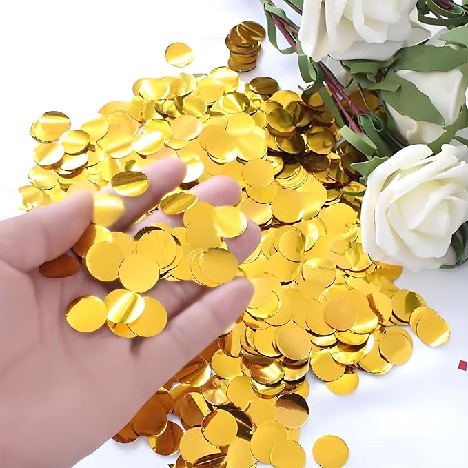 Gold Metallic Foil Confetti 8000 Pcs Shiny Round Table Confetti for Fill Balloon Wedding Graduation Party Decorations,60g of pack