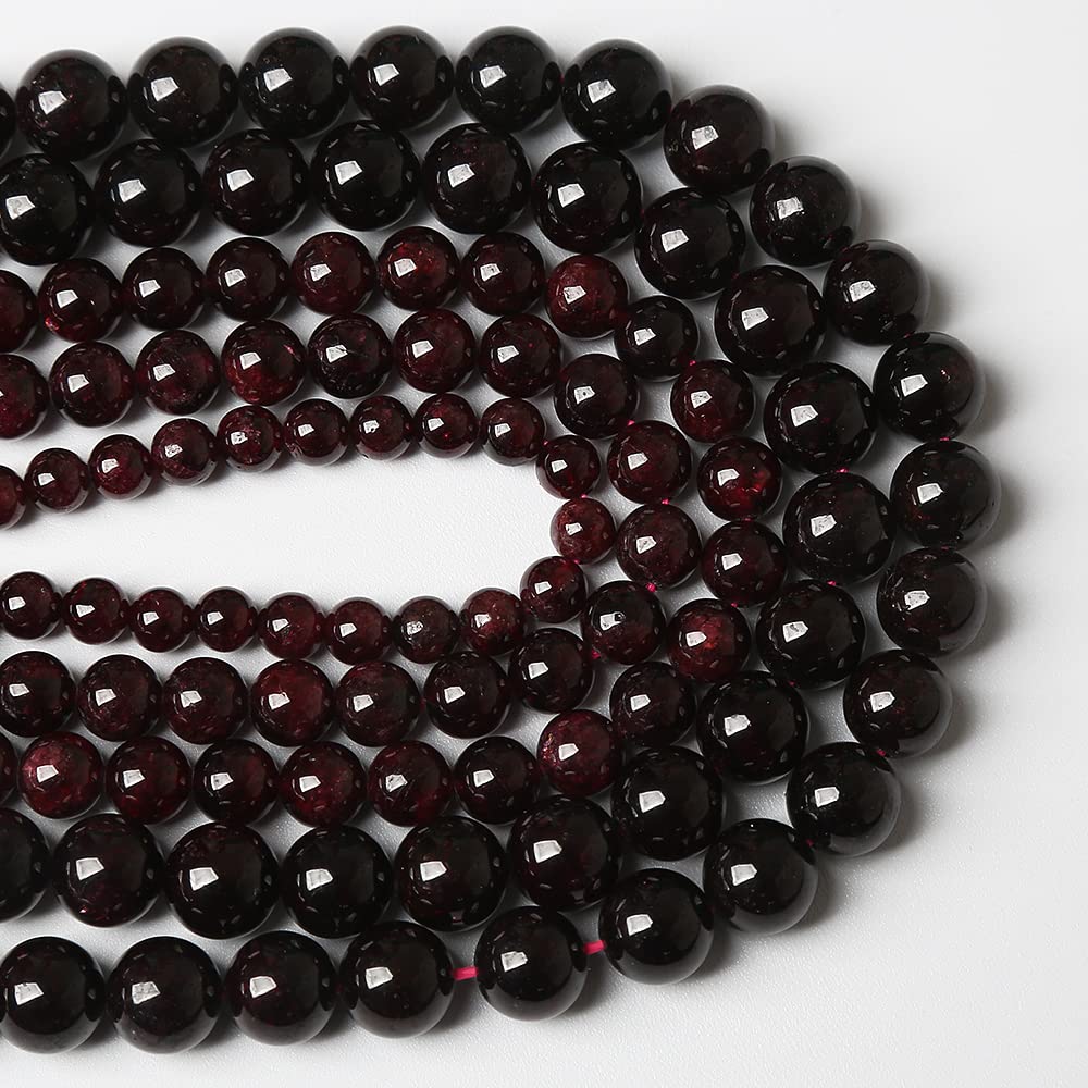 AAA Natural Garnet Stone Beads for Jewelry Making Energy Crystal Healing Power Gemstone DIY Bracelet Necklace 10mm 36pcs (Garnet Stone, 10mm)