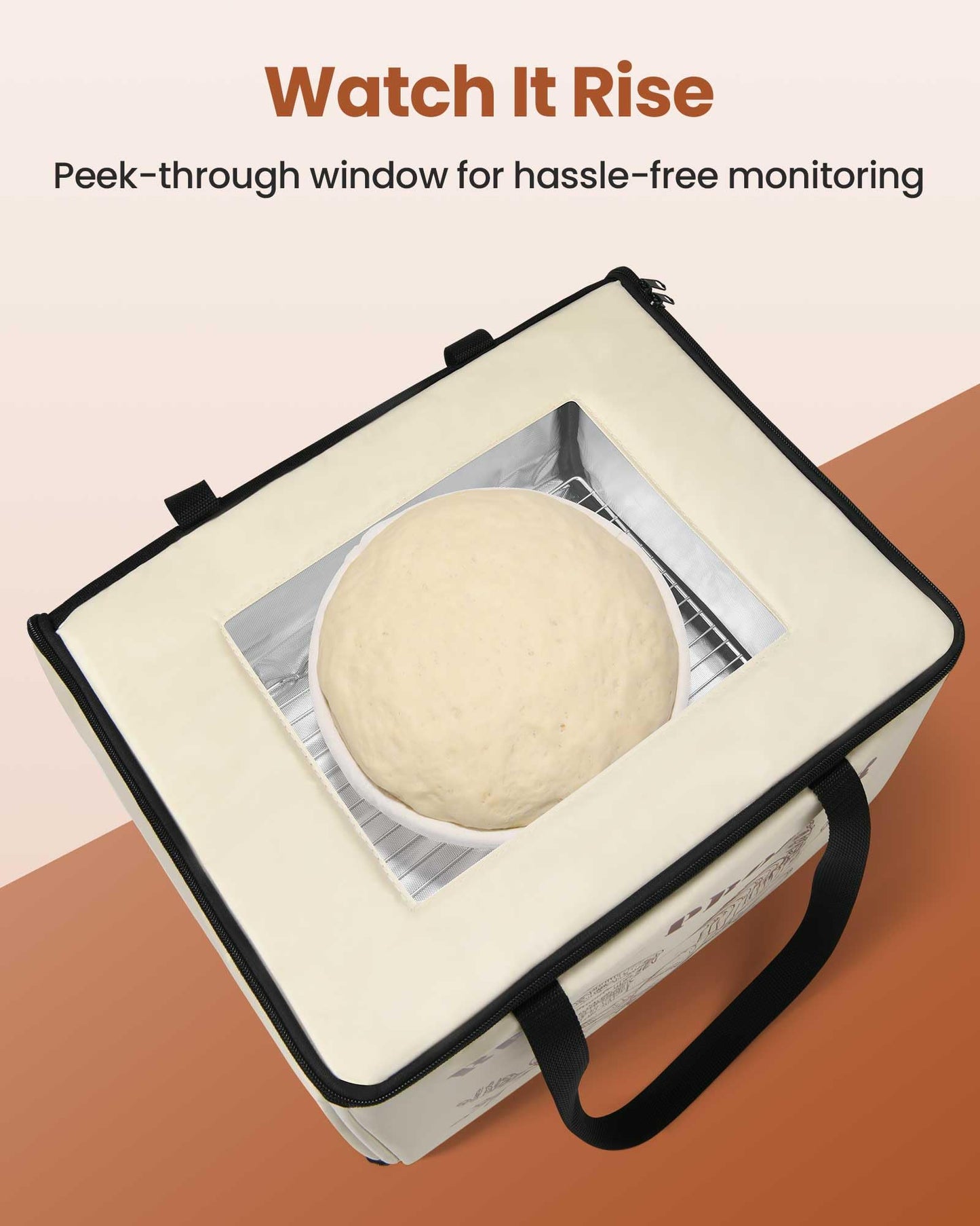 LIFVCNT Folding Bread Proofing Box, Dough Proofer with Shelf, Adjustable Temp (68–132℉) & 0–99H Timer, Sourdough Starter Warmer for Home Bread & Pizza Baking