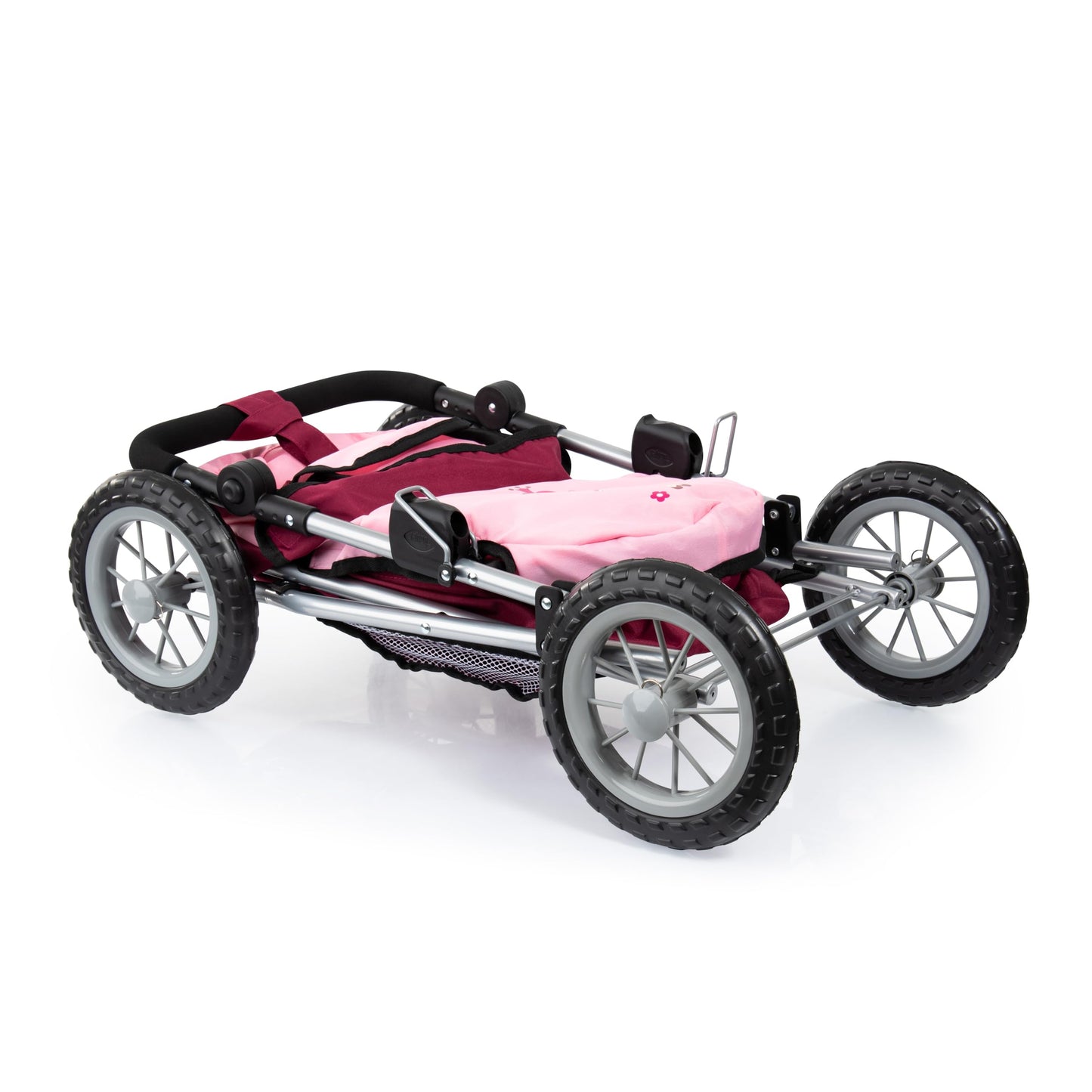 Bayer Trendy Doll Pram Stroller for Dolls up to 46 cm with Adjustable Handle and Storage Basket