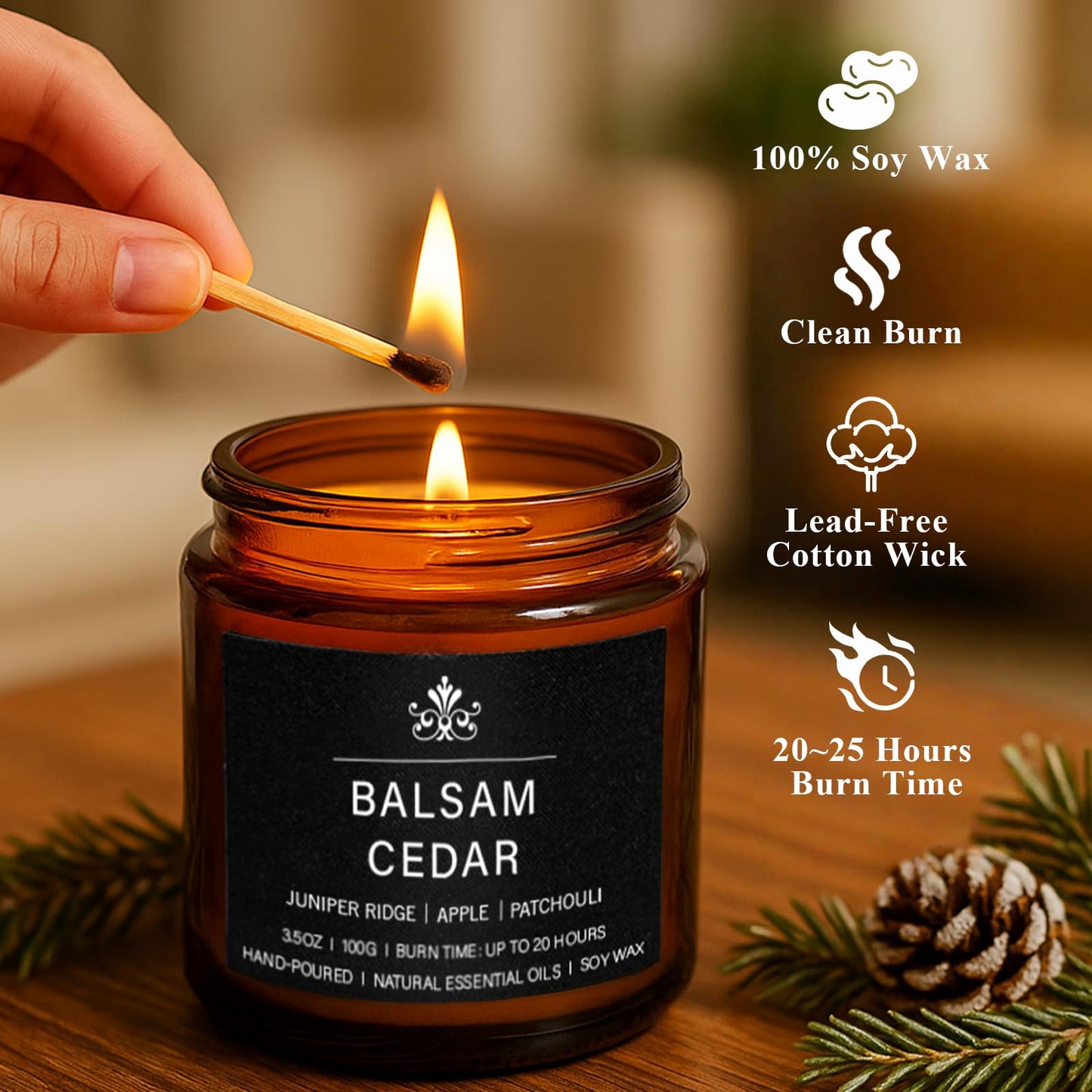 8 Pack Soy Wax Scented Candles Gift Set, Aromatherapy Candles with Lavender Chamomile, Citrus Sage, Caramel Vanilla, Coffee Whiskey, Long Lasting Stress Relief Candle, Unisex Home & Gift Set