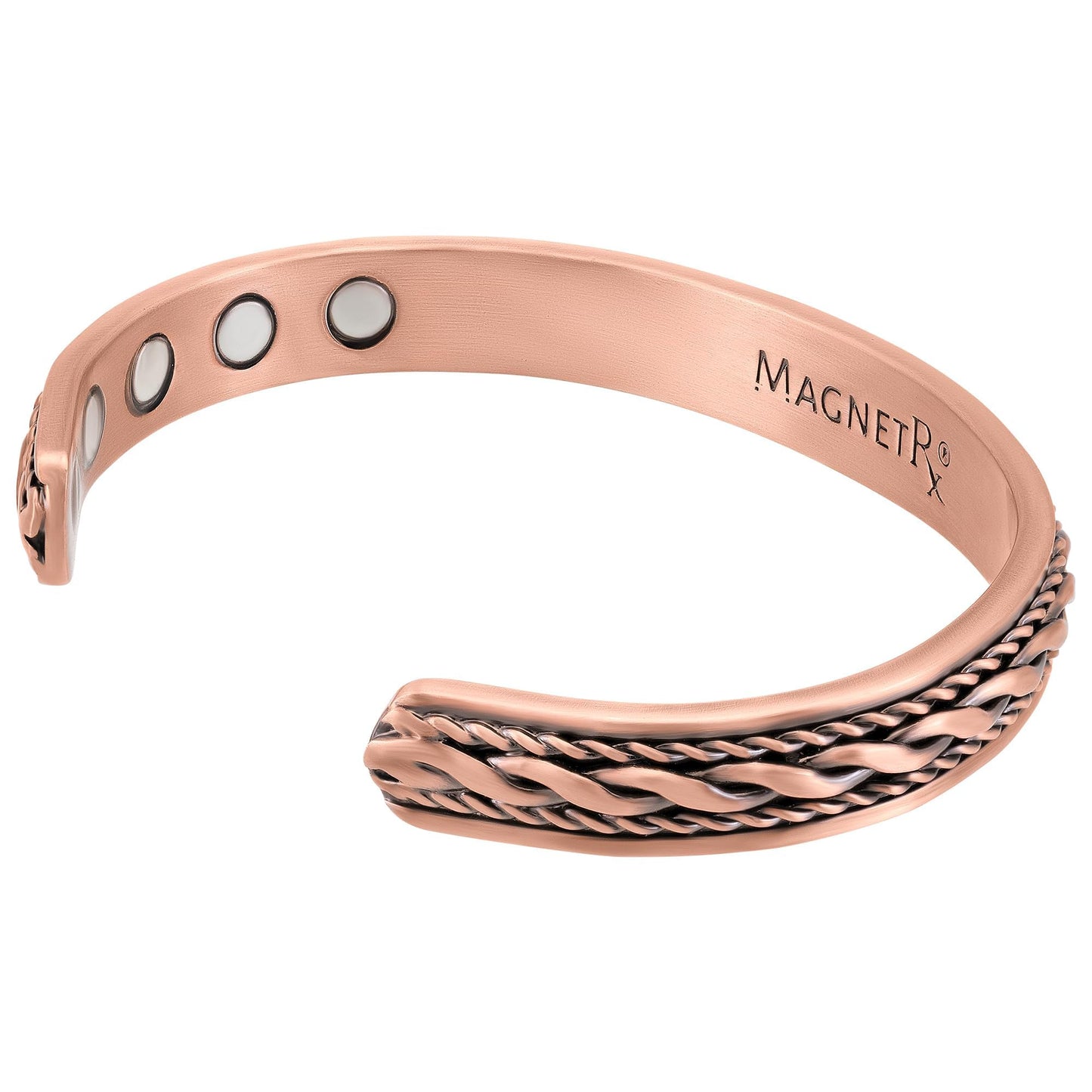 MagnetRX® Women's Copper Bracelet – Effective 99.9% Pure Copper Magnetic Bracelets for Women – Adjustable Womens Copper Cuff Bracelet Bangle (Inlay Wire)