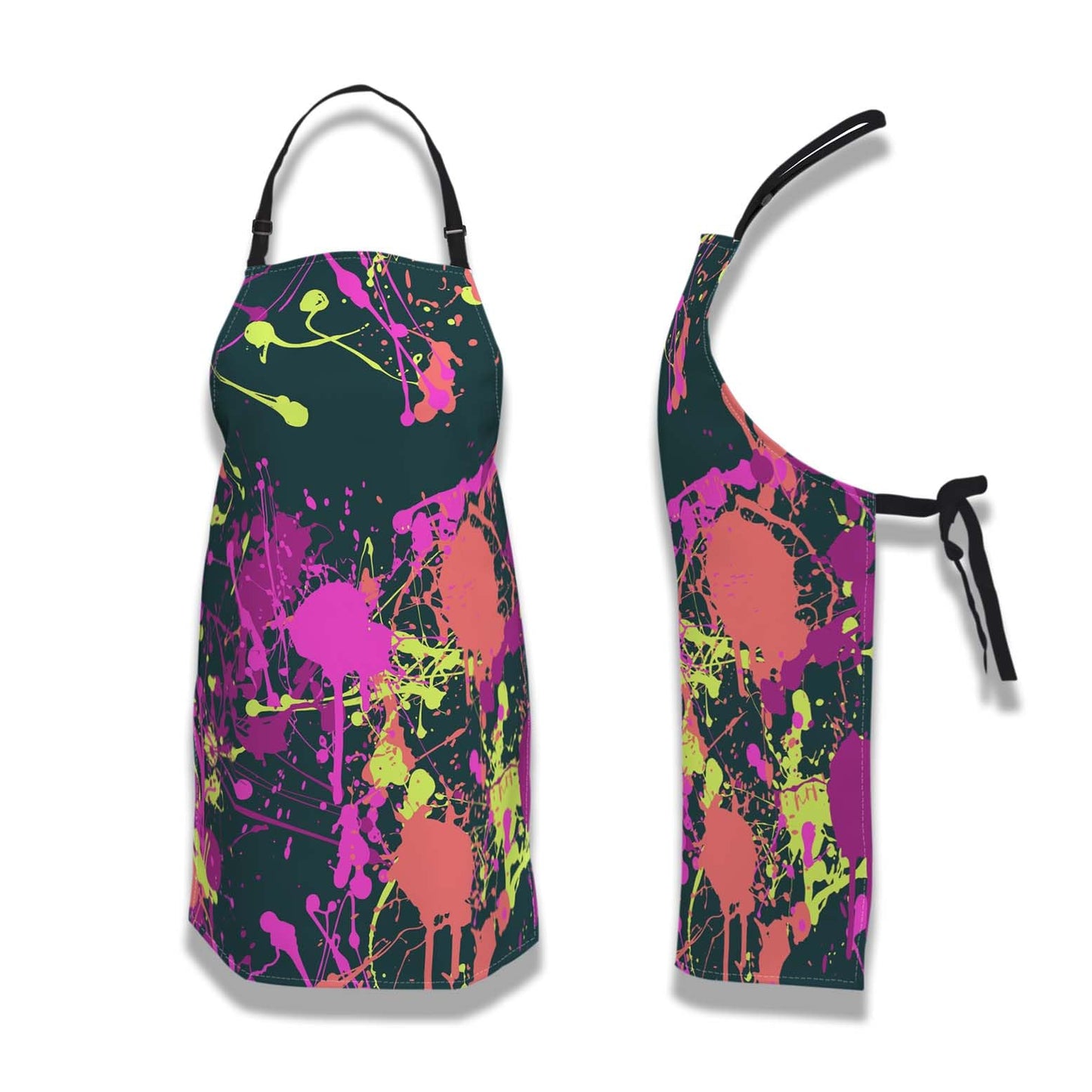Olikked Cook Apron for Women Splatter Paint Pattern Mans Aprons for Cooking Funny for Kitchen Cooking Restaurant BBQ Painting Crafting 27” (W) x 31” (H), Waterproof Aprons