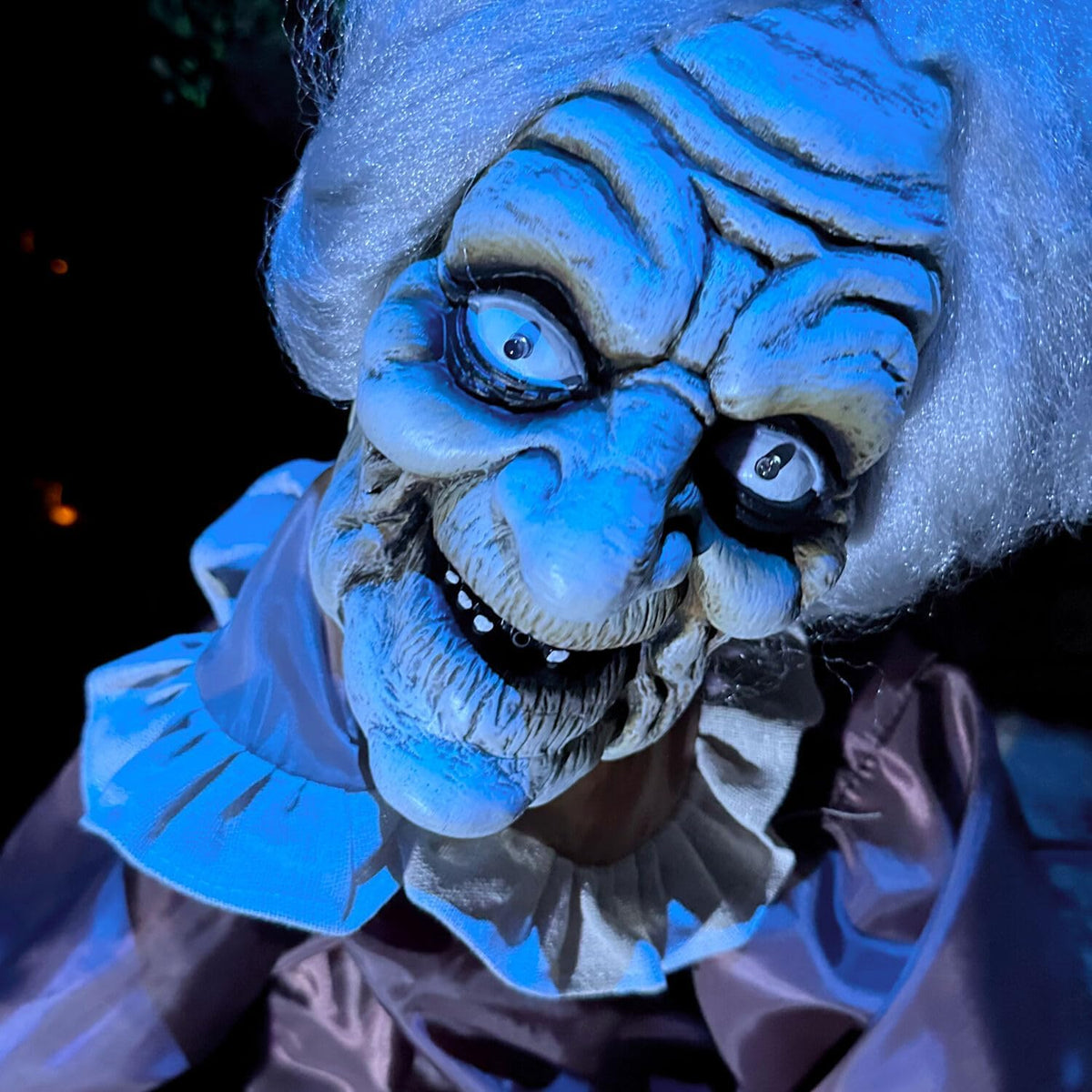 Haunted Hill Farm Lifesize Animatronic Scary Old Lady Zombie with Motion Activated Lights and Sound, Battery-Operated Indoor or Covered Outdoor Halloween Decoration