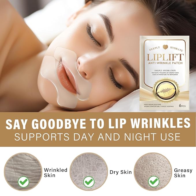 Anti Wrinkle Patches for Lip, Smile Line patches, Silicone Sticker for Smooth Fine Lines, Collagen Mask for Lip Lift, Fast Acting