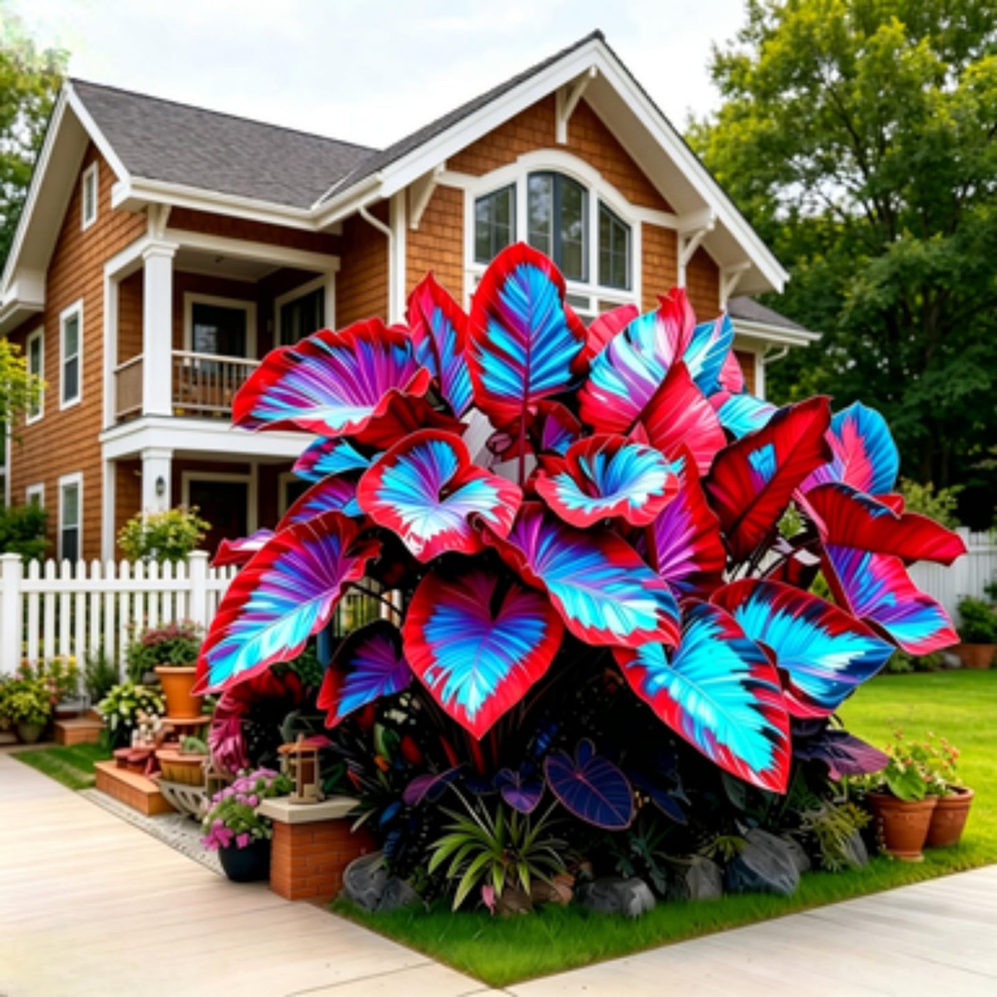 JWDSKT Black Leaves Elephant Ear in Sunlight Oversized Leaves Tropical Look for Patio Landscape-Excellent Display (6)