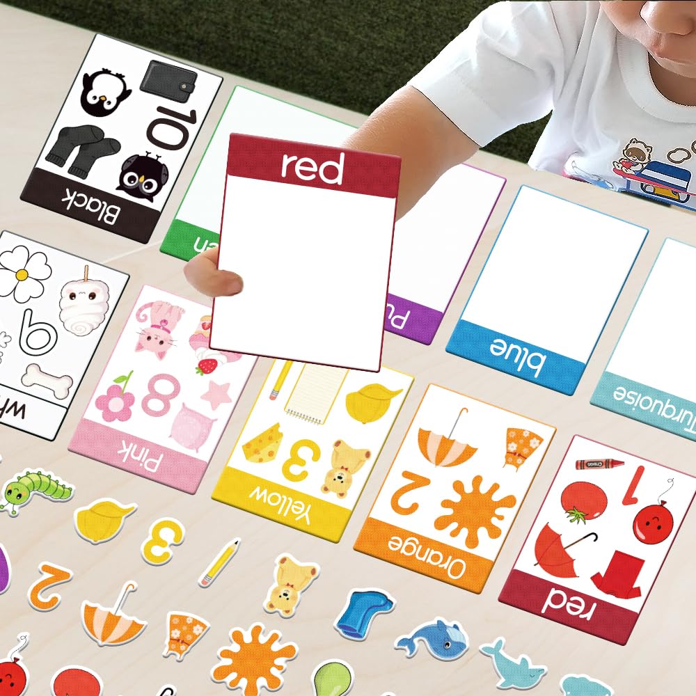 BEUNITONE 63Pcs Colour Sorting Felt Flannel Boards Stories Set Sensory & Calm Down Activity Board Indoor Activities Home Felt Board Play Kit for Friends DIY Crafts Storytelling Interactive Gifts