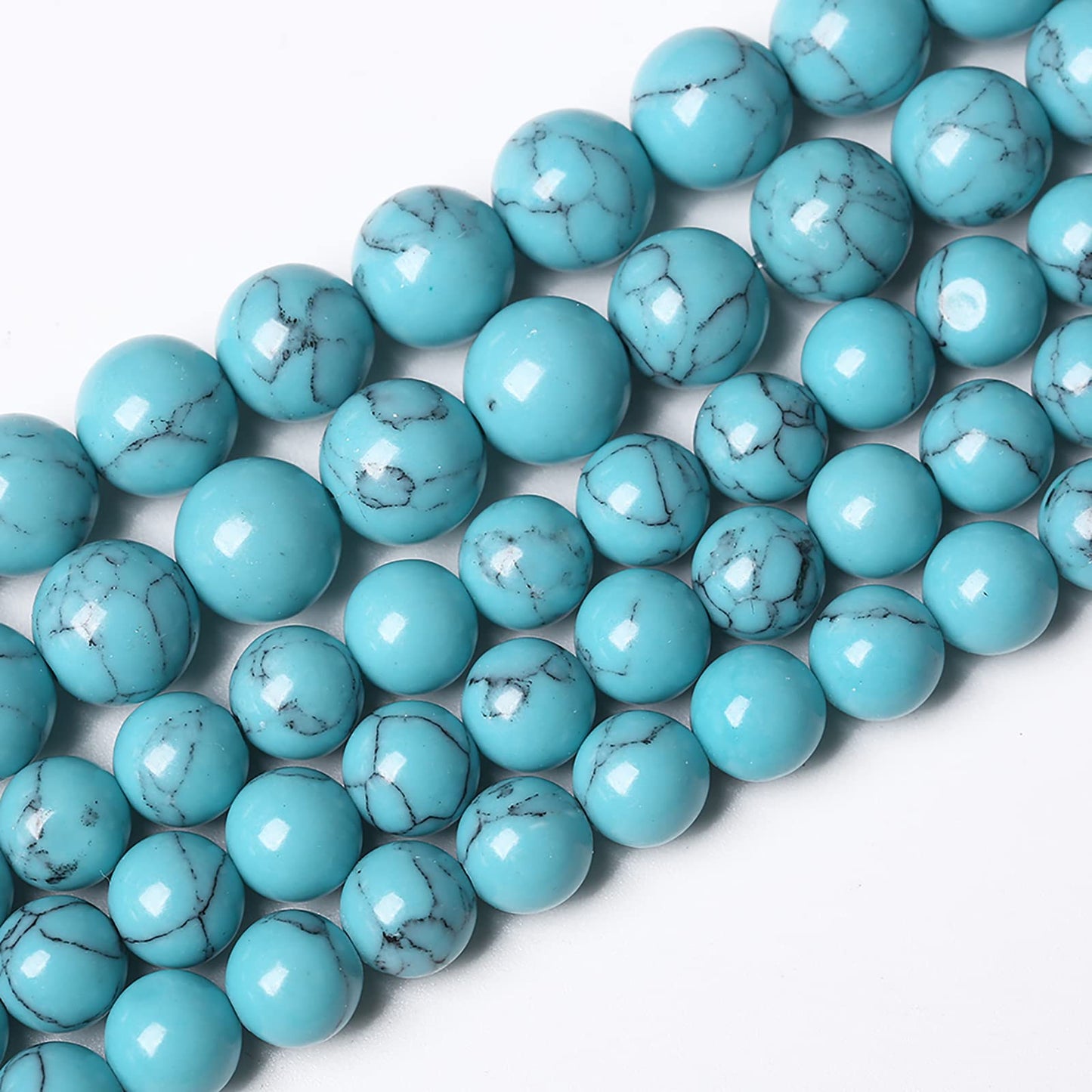 90PCS 4mm Natural Stone Beads Blue Turquoise Round Loose Gemstone Beads for Jewelry Making DIY Bracelet Necklace 15 Inch (4mm, Blue Turquoise)