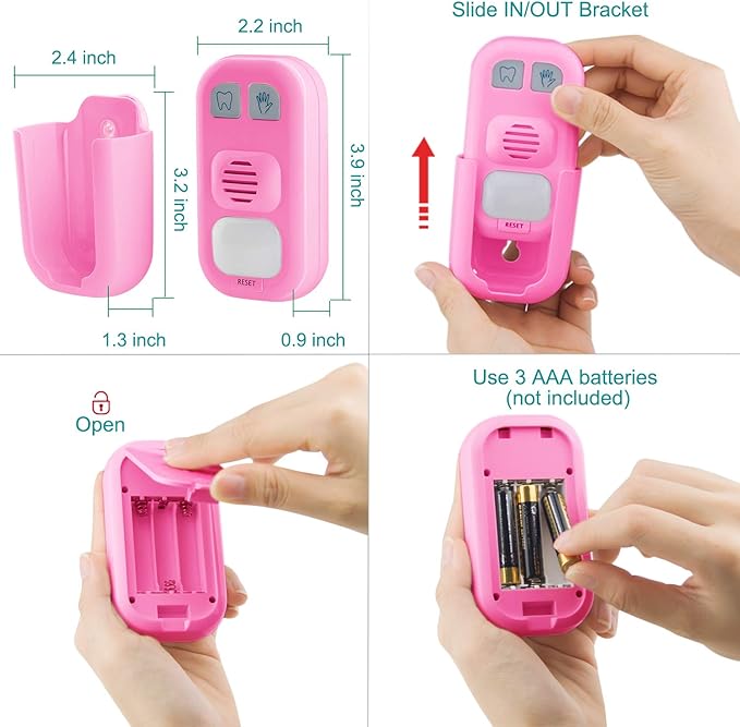 BIGMONAT Hand Washing and Musical Teeth Brushing Timer for Kids, Boy and Girl, Stick on Bathroom Timer for Children Training Coach, AAA Battery Operated, 12 Songs, Sound Volume Adjustable