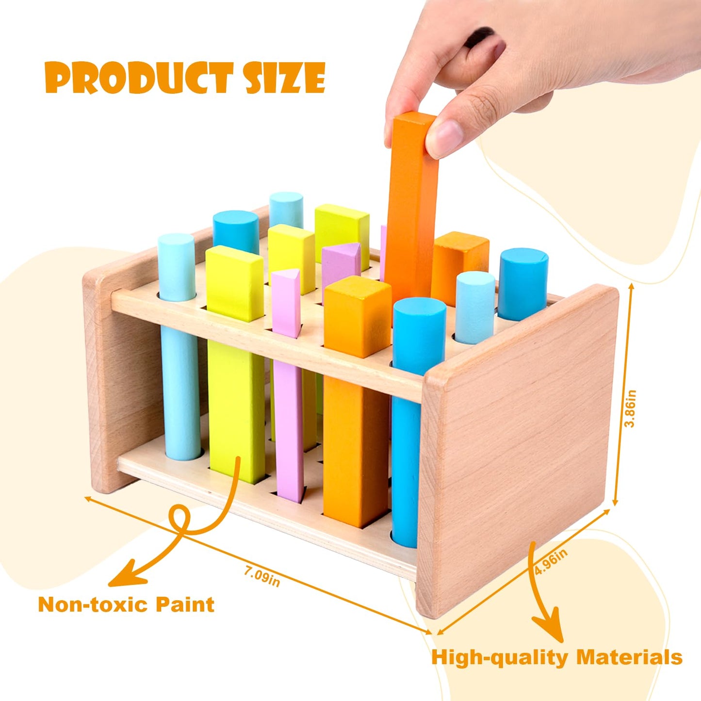 Montessori Shape Matching Toys - Wooden Shape Sorting Toys for 1-3 Years Old Children - Educational Toy for Preschoolers