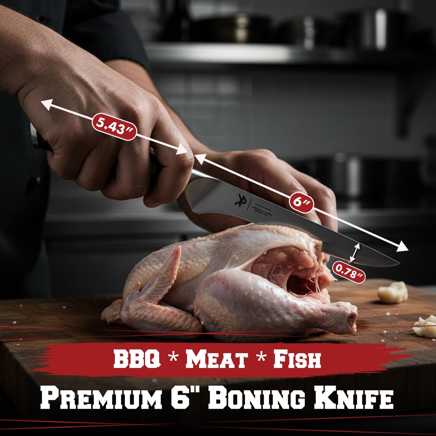Kitchen perfection BBQ Carving Set for Meat -12” Brisket Slicing Knife +6” Boning Knife with Sheaths - Razor Sharp, Premium German Steel, Full Tang Ergonomic Handles- Perfect Grilling Gifts for Men