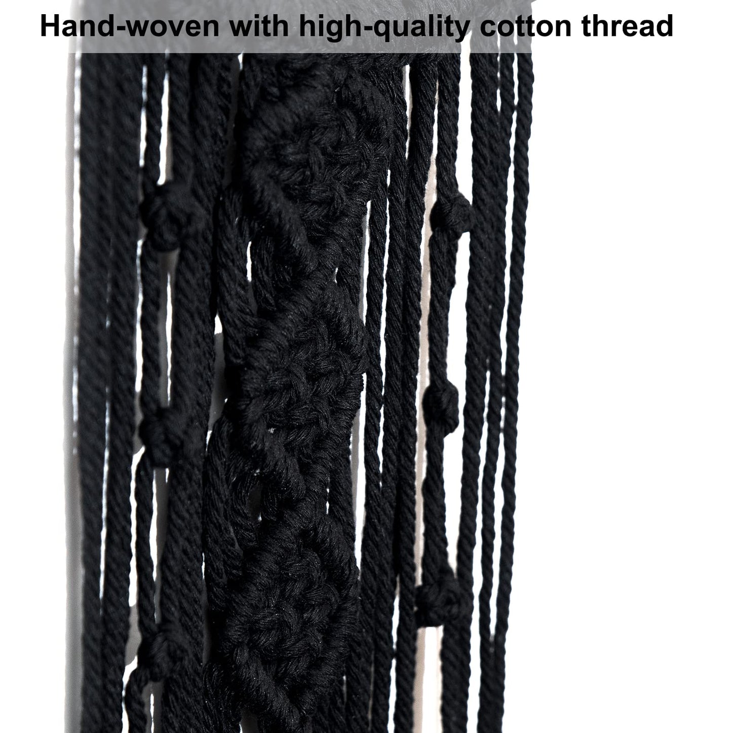 MOONFLY Black Moon Dream Catcher with Handmade Crystal Stone Design Woven Cotton Boho Macrame Wall Hanging Home Decoration Ornament Craft Gift(Black Crystal Stone Moon)