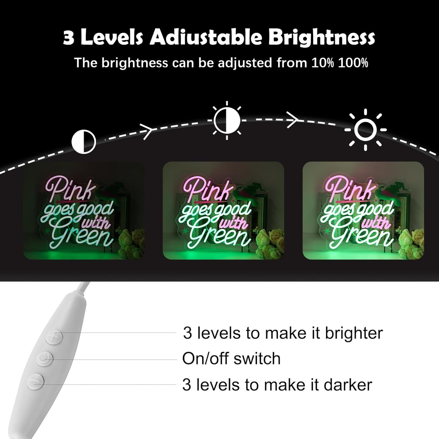 “Pink Goes Good With Greed” Witch-Themed Neon Sign - Enchanting LED Decor with Magic Hat Accent (13.9”x13.4”)