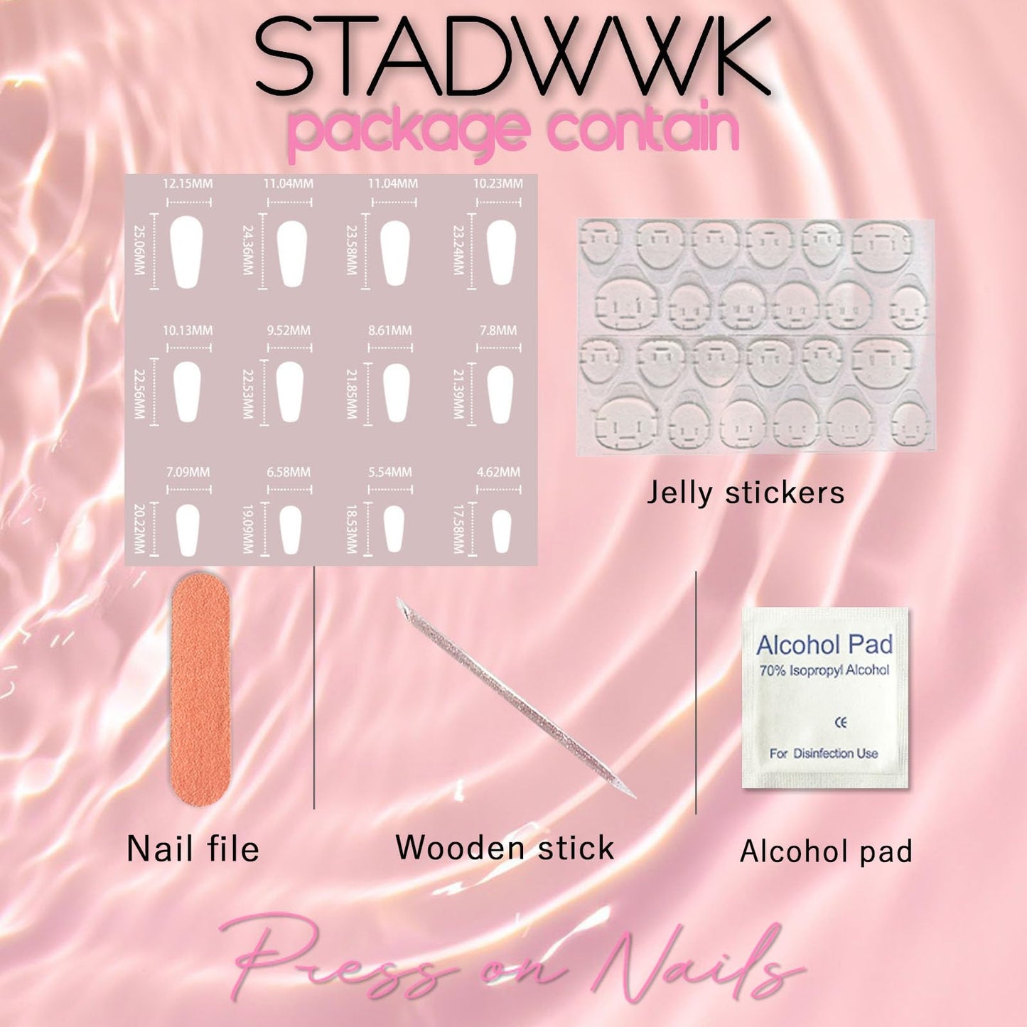 Colorful Press on Nails Coffin Medium Fake Nails with Flower Glitter Designs French Tip Nails Press ons Glossy Glue on Nails Nude False Nails Cute Acrylic Nails Spring Stick on Nails for Women 24Pcs
