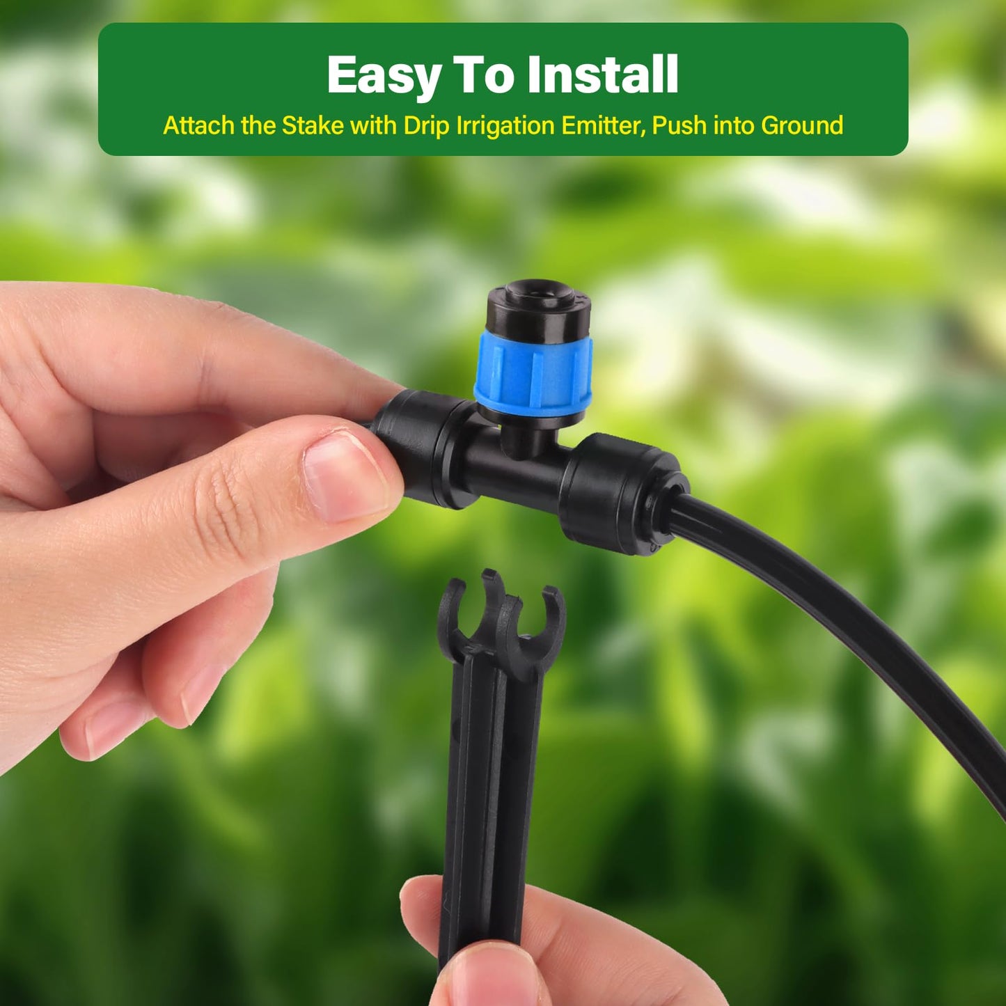 Kalolary 30PCS 1/4”Drip Irrigation Support Stakes, Drip Tubing Holder with Adjustable Height, 1/4 Inch Tubing Hose Holder for Drip Watering System Garden & Raised Beds, Prevents Clogging, Easy Install
