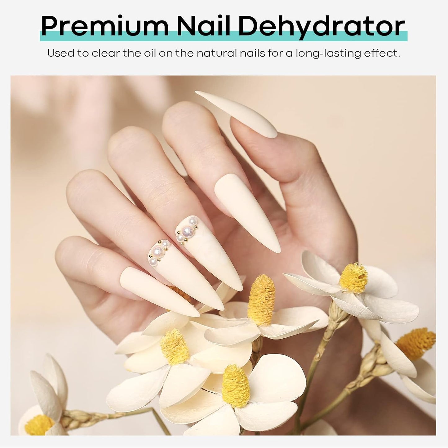 modelones Nail Dehydrator, 15 ml Acid Free Nail Prep Dehydrator for Press Ons/Acrylic Nails/Gel Nail Polish, Hema-Free Primer Bonder