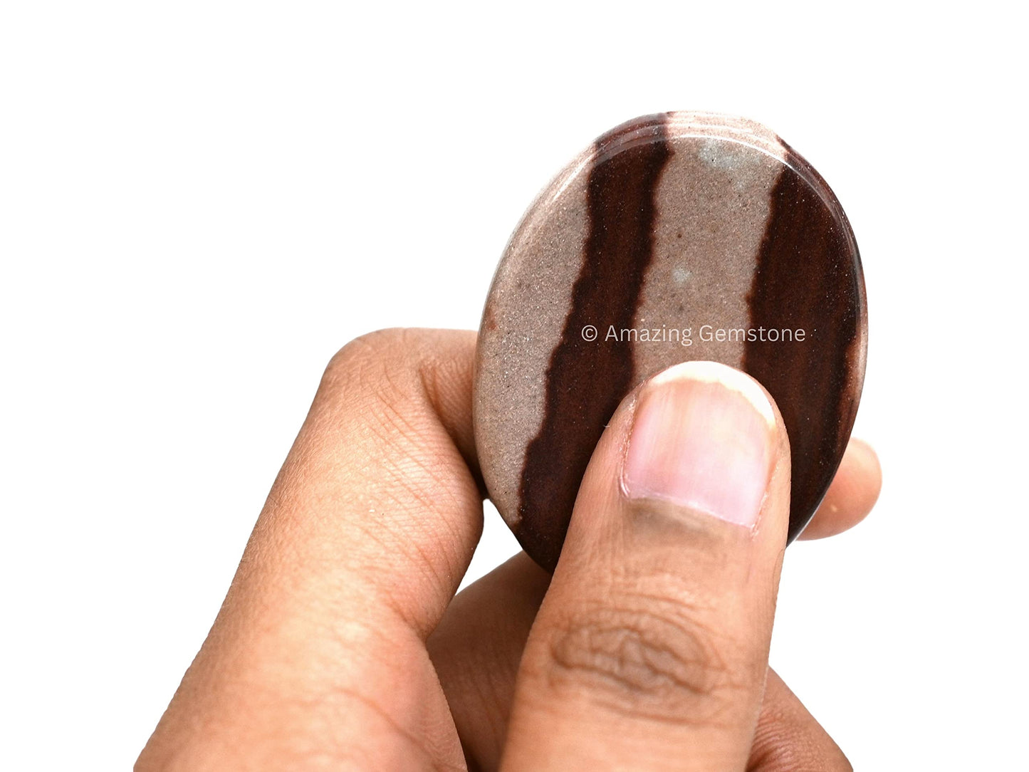 Amazing Gemstone Narmada Shiva Lingam Worry Stone, Healing Crystals - Piedra Crystal Fidget for Gift, Meditation, Calming, Relaxation, Stress Relief