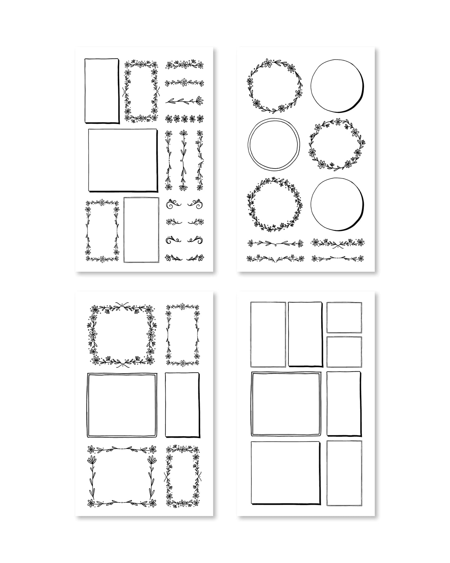 Rongrong Bullet Journal Sticker Book for Planners, Calendars, Journals and Projects – Premium Quality Hand Drawn Perfect for Adding Flair to Your Bullet Journal – Scrapbook Accessories – 24 Pages