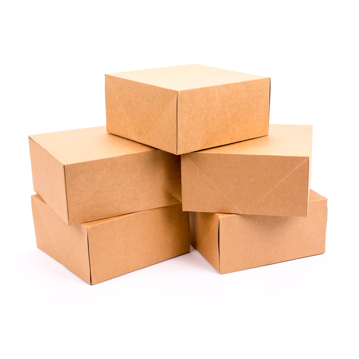 Hallmark 8" Gift Boxes (Pack of 5; Square Kraft) for Valentine's Day, Birthdays, Crafts and More