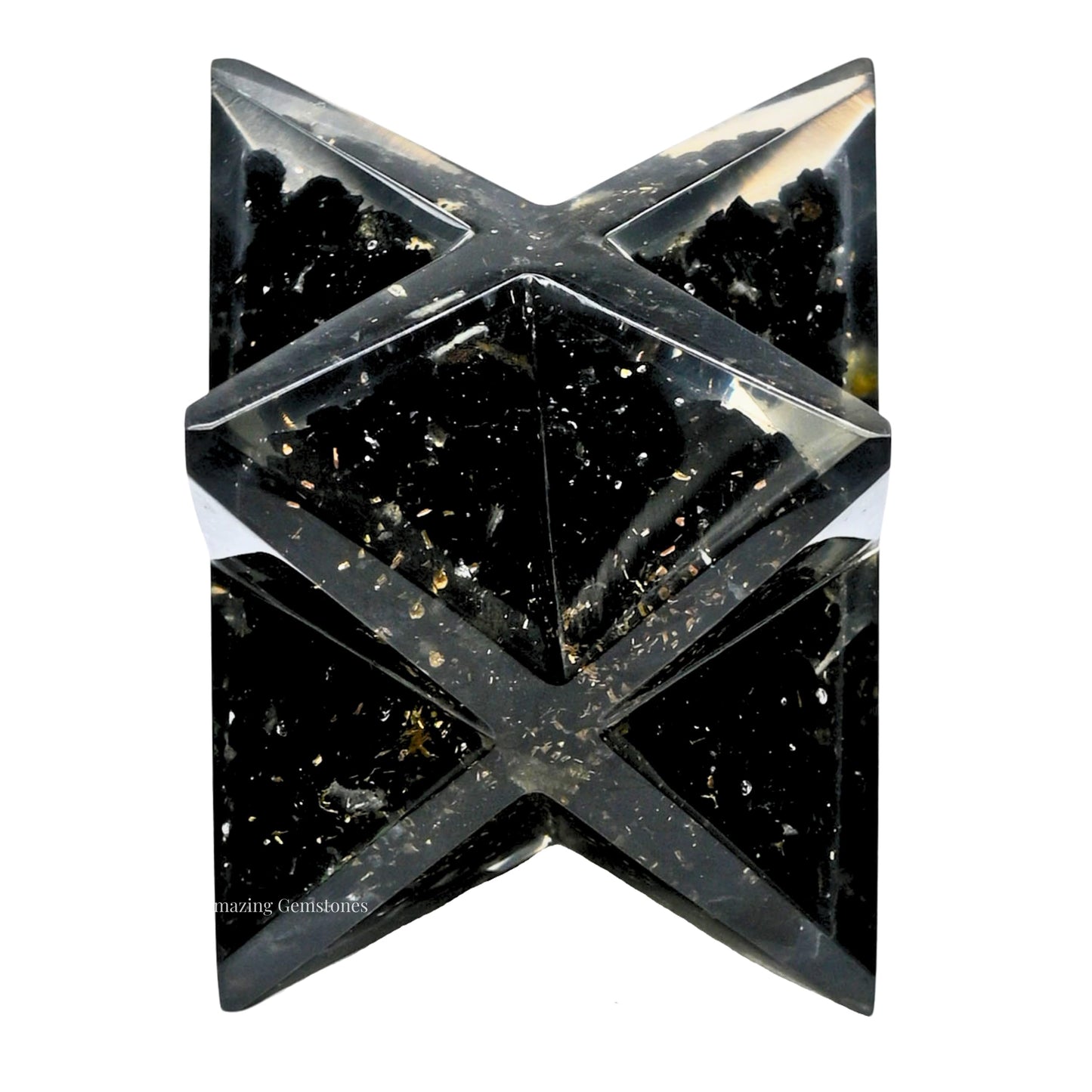 Amazing Gemstone 1 Pcs Black Tourmaline Large Crystal Orgone Merkaba Star for Reiki Healing Meditation and Crystal Grid