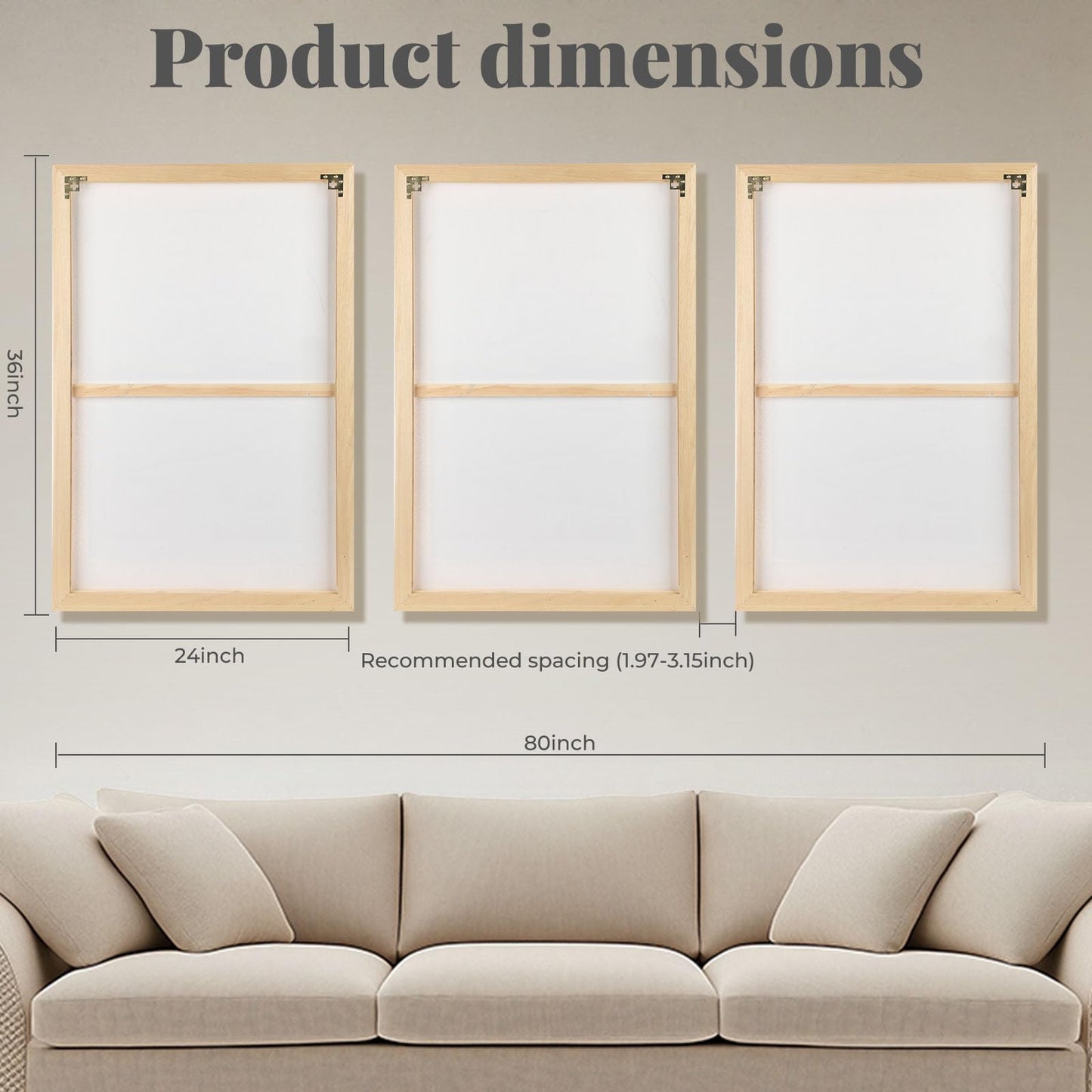 Framed 3D Textured Boho Neutral Abstract Wall Art for Bedroom, 3 Piece Mid Century Modern Artwork for Walls, Creamy White Brown Relief Sculptures for Diningroom Hallway Wall Decor 16x24 In