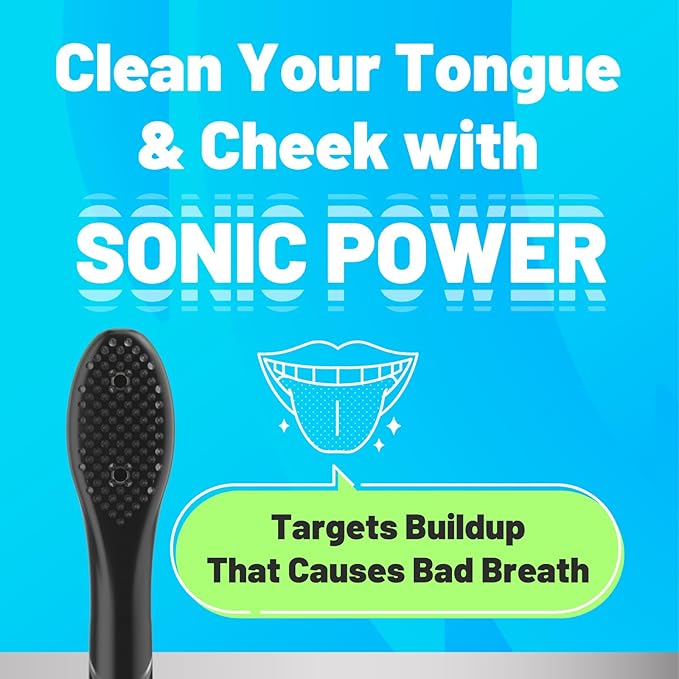 Japanese Brand Whitening Replacement Toothbrush Heads, Compatible with Philips Sonicare Click-on Handles, 6 Pack, Medium, with Tongue Cleaner (CA668, Black)