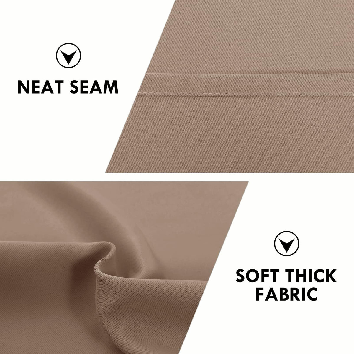 Short Blackout Curtains 52 x 36 Inch Long for Kitchen RV Bunk Khaki (2 Count)