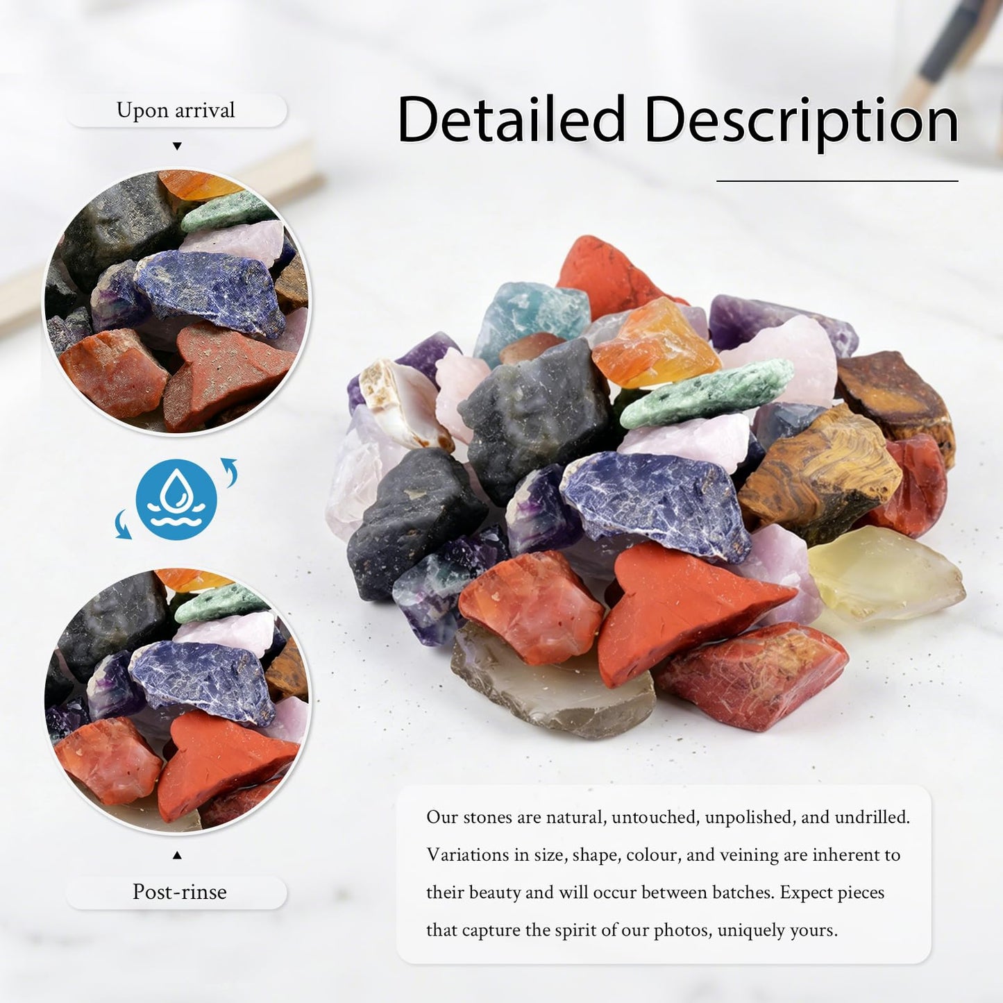 mookaitedecor 1 lb Bulk Natural Tiger's Eye Raw Crystals Rough Stones for Tumbling,Cabbing,Polishing,Wire Wrapping,Wicca & Reiki Crystal Healing
