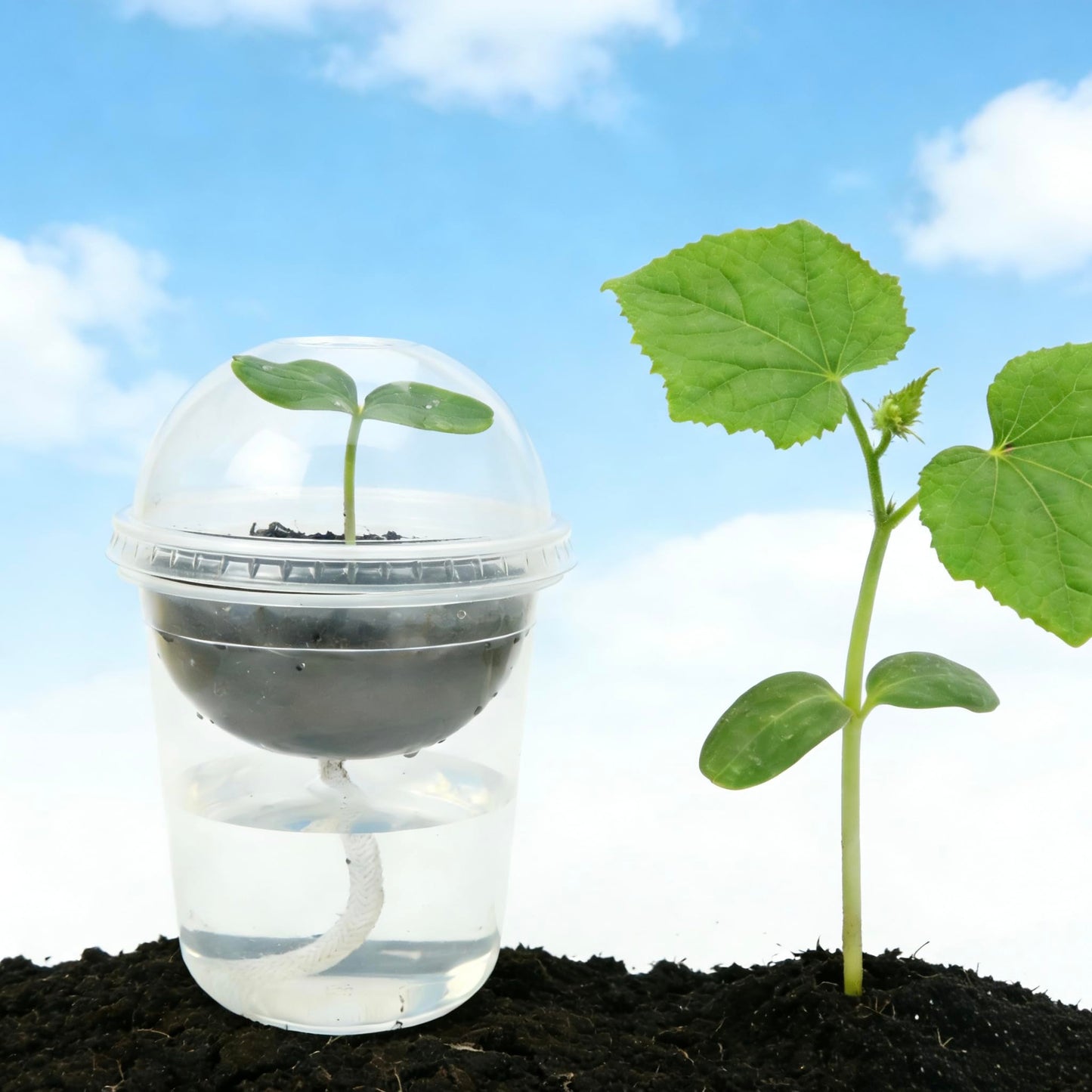 ORIMERC 15 Set Nursery Pots with Humidity Dome, Clear Nursery Pots with Drainage, Self Watering Small Plant Pots, Seedling Pots for Plants, Seed Starter Pots for Planting Vegetables Fruit (Thick)