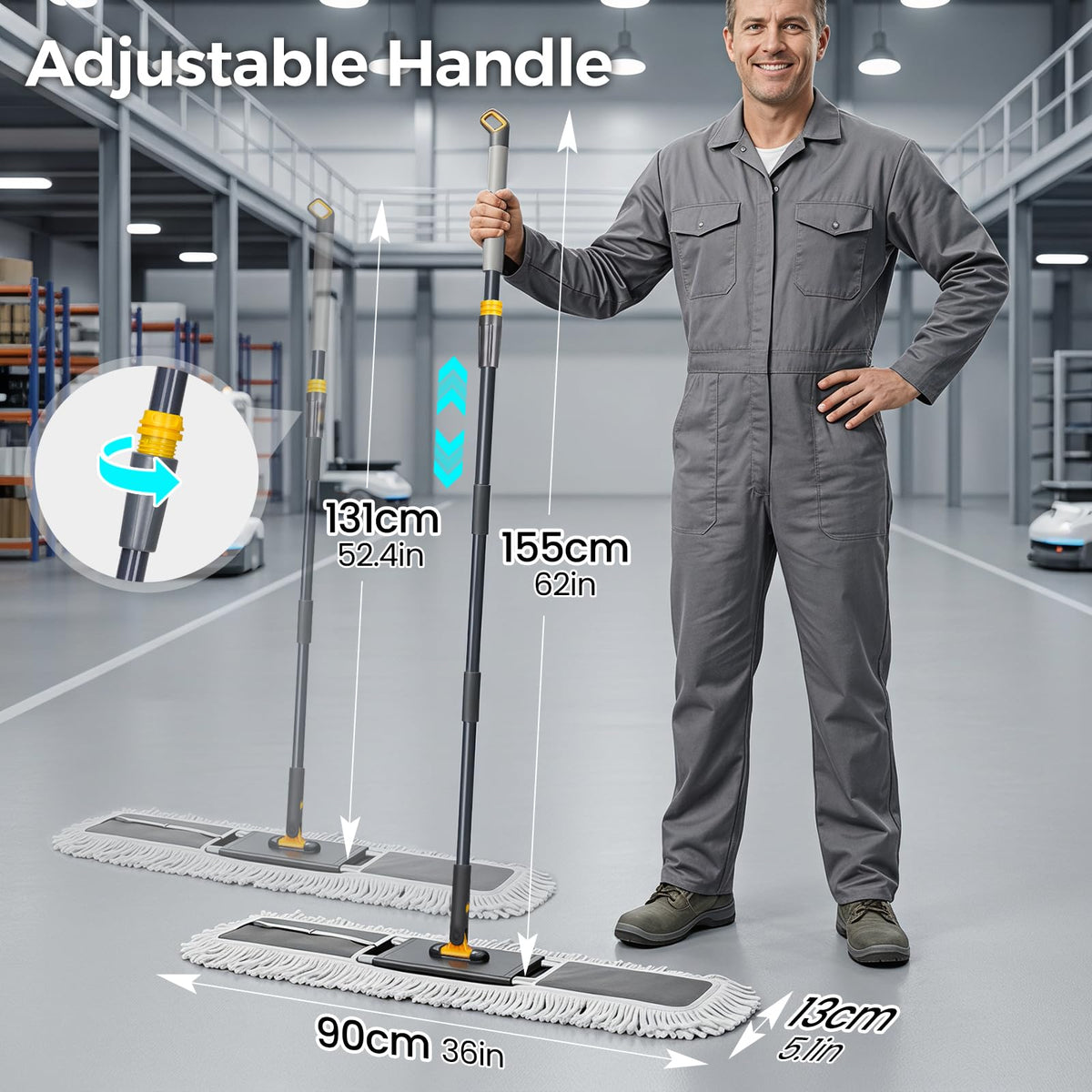 36" Commercial Dust Mop for Floor Cleaning