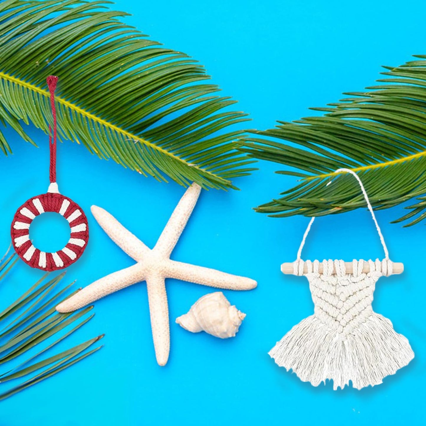 INFUNLY 8 Set DIY Macrame Kits for Adults Beginners Christmas Macrame Hanging Ornament Kit Boho Starters Wall Supplies All in One Macrame Kit with Instructions for DIY Lovers Gifts Home Hanging Decor