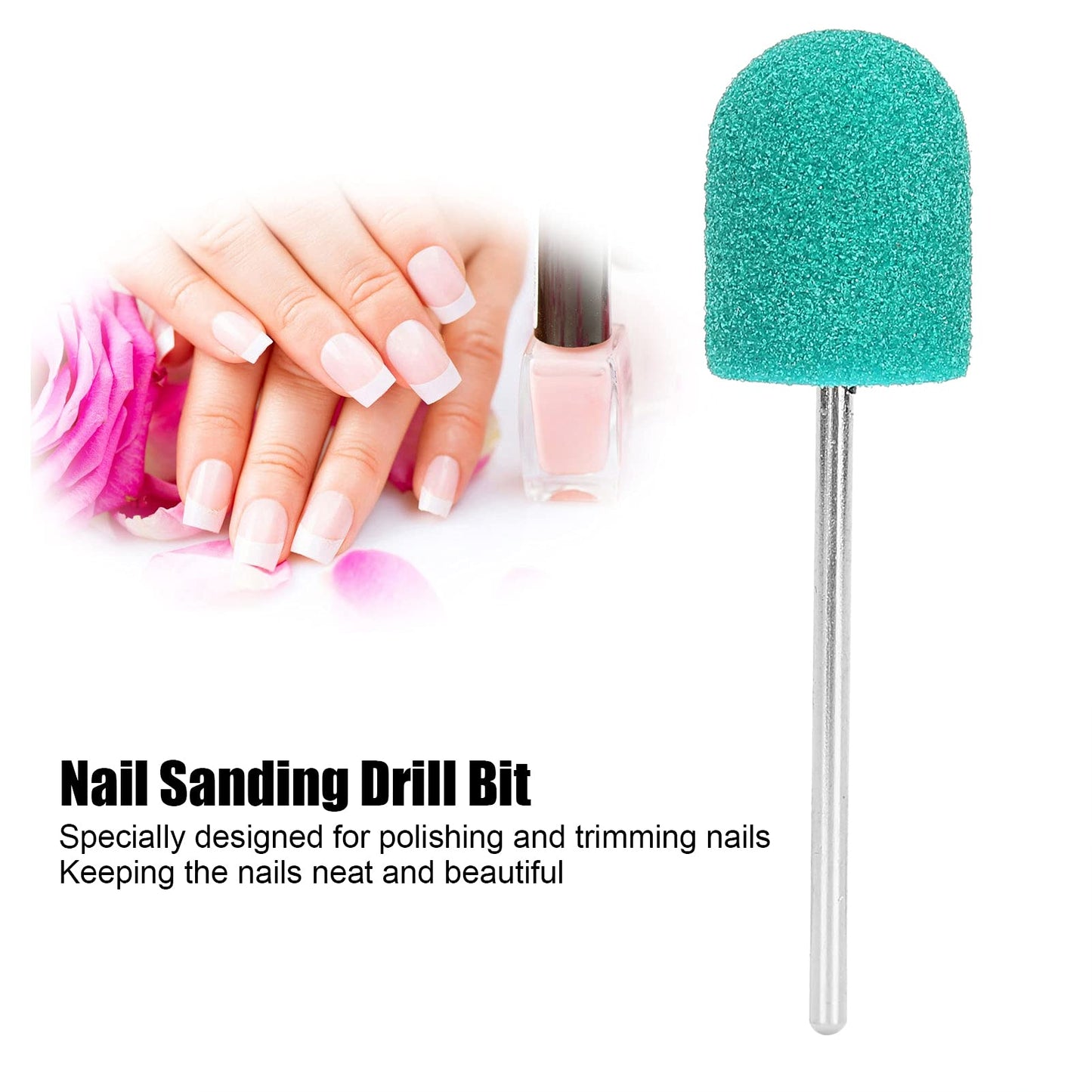 Nail Drill Bits Kit, Nail Art Sanding Nail Drill Bits Polishing Grinding Sanding Bands Set Nail Drill Head Accessory for Manicure Pedicure Nail Polishing Burr Home Salon Use 13 x