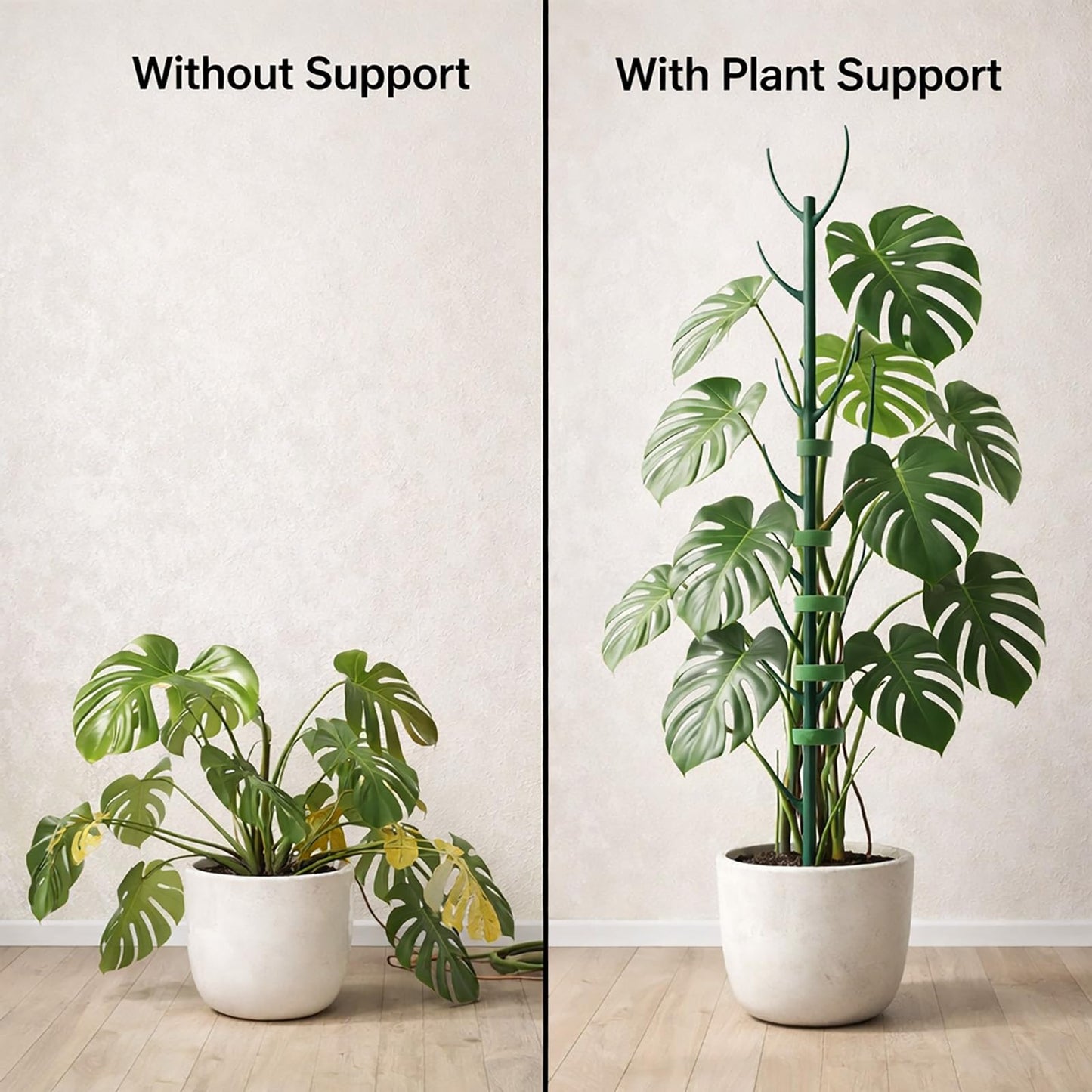 Plant Support Stakes for Indoor Plants, Stackable Monstera Support Pole for Climbing Plants, Moss Pole Alternative for Pothos, Philodendron & Vine Plants(26PCS)