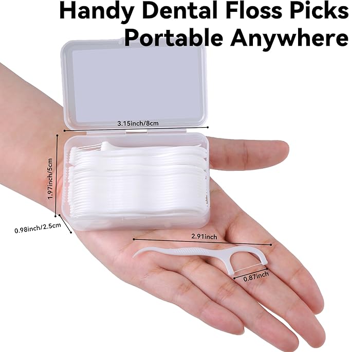Floss Picks 1000 Count Dental Floss Sticks Gen 5 Bulk Tooth Picks Flossers with Travel Case Toothpicks for Family Restaurant Adults Teeth Cleaning