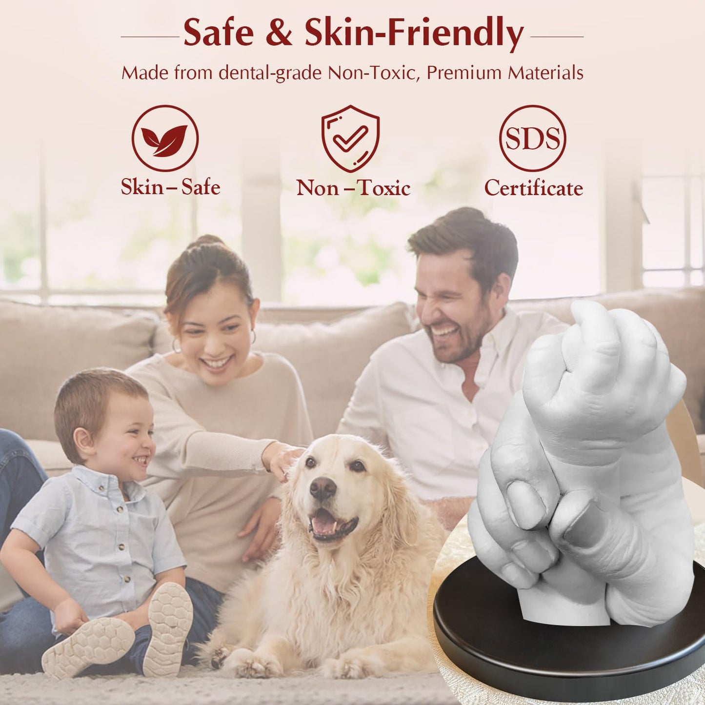 LUVTRACE Hand Casting Kit – Couples Easy DIY Plaster Mold Kit with Base & Practice Kit, Romantic Keepsake Gift for Anniversary, Wedding, Birthday, Valentine’s Day,Non-Toxic,Safe for Adults