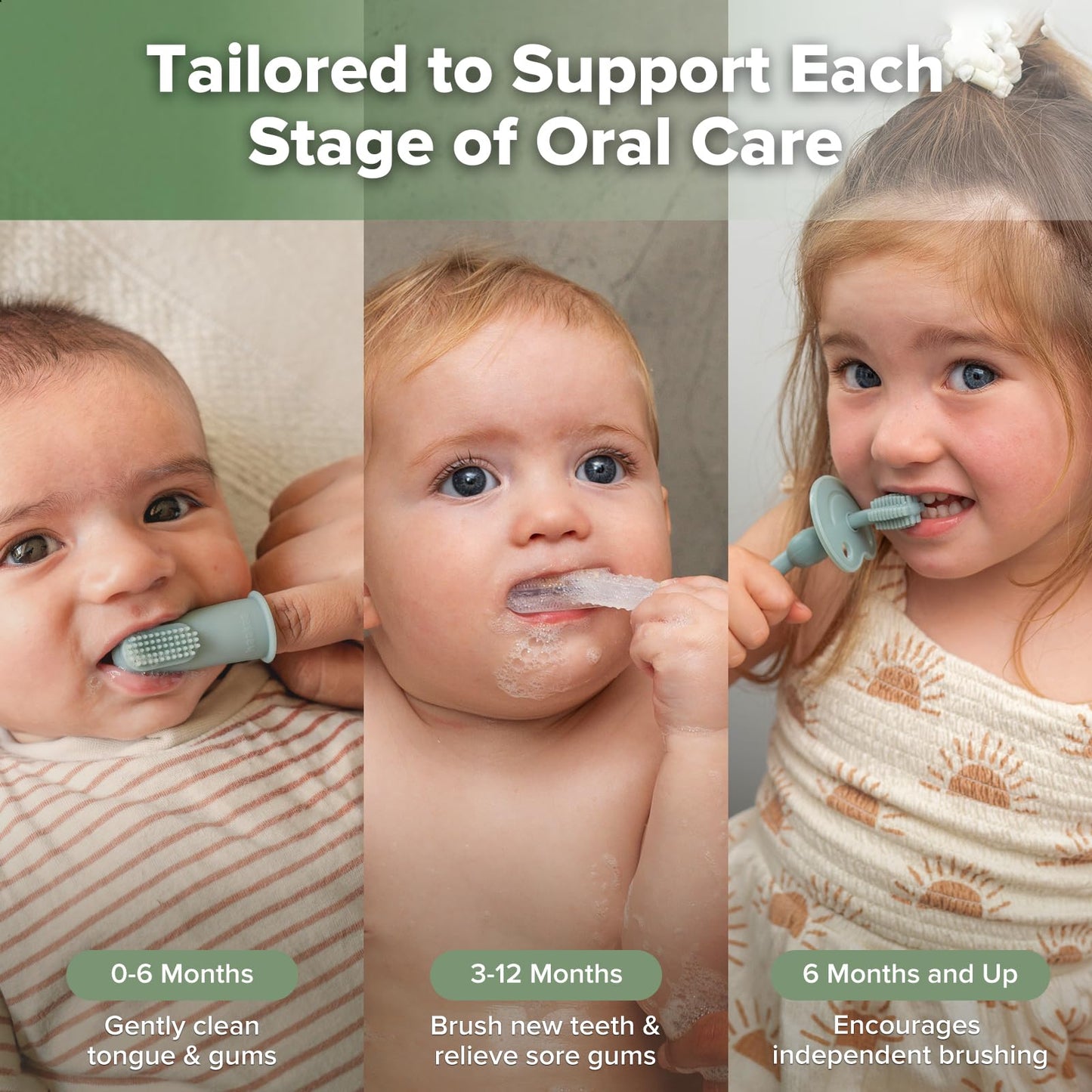 Haakaa Silicone Crab Baby Teether&Training Toothbrush Set Oral Care Kit
