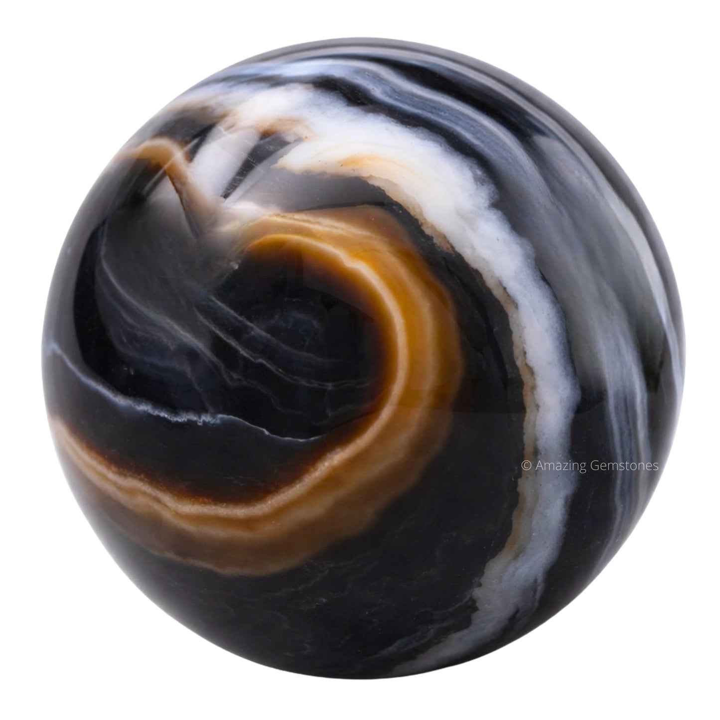 Amazing Gemstone Black Onyx Crystal Ball with Stand - 2" Inches Crystal Sphere Meditation Balls for Witchcraft and Decorative Balls