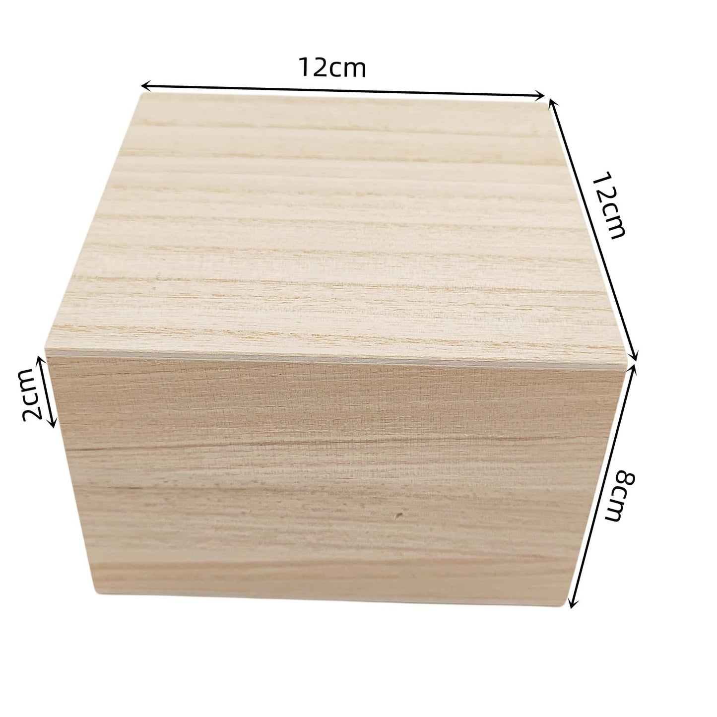 Anktily 4PCS Unfinished Wooden Box with Top Lid, 4.7 x 4.7 x 3 inch Small Square Wood Keepsake Box,Rustic Wood Container Boxes for Crafts, Home Storage