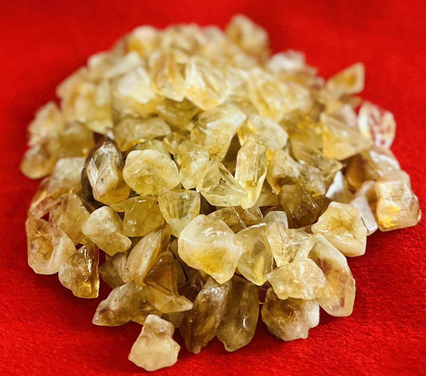 Indian Consigners Natural Crushed Polished Tumbled Gem Stone Chips, Decoration & Healing Crystals (Citrine)
