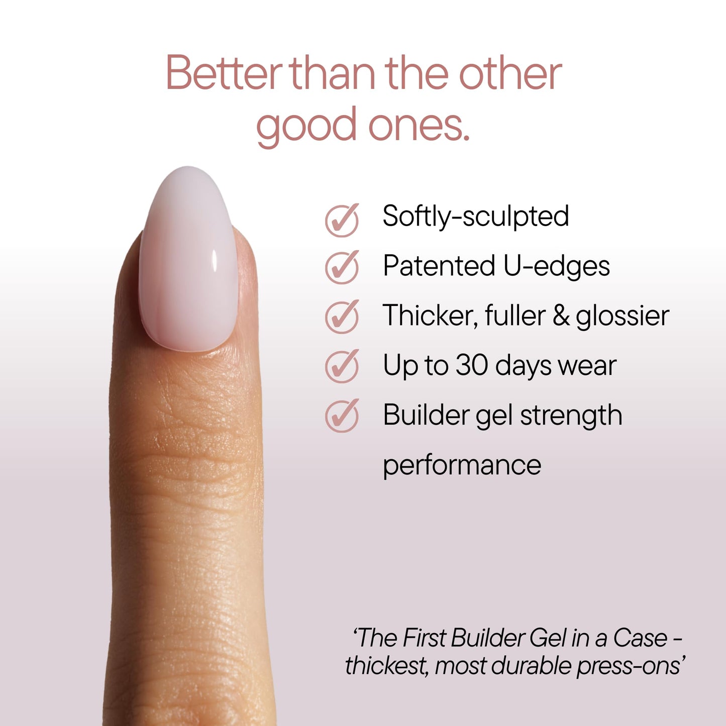 Celebritips Press On Nails - Salon U-ltimate™ | Sheer Milk, Extra Short Almond Nails, Reusable | 16 sizes - 32 Nails Kit with Glue and Sticky Tabs
