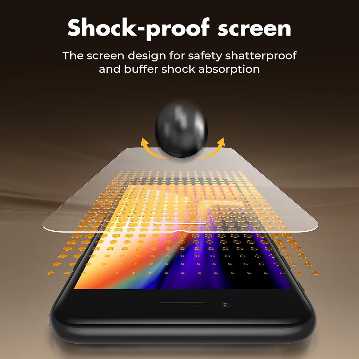 UNBREAKcable Shatterproof Tempered Glass Screen Protector for iPhone SE 2022/SE 2020, iPhone 8/7 [3-Pack] [99.99% HD Clear] [Easy Installation Frame] [9H Hardness][Bubble Free] for Apple 4.7''
