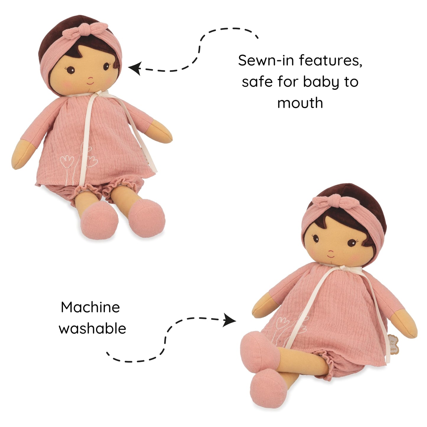 Kaloo - Tendresse Amandine Soft Doll 15.6" X-Large - Ages 0+ - Cuddling with Plush Figure Toys - Adorable Design - Multiple Fabrics and Rich Textures - Machine Washable - Ages 0+ - K200014