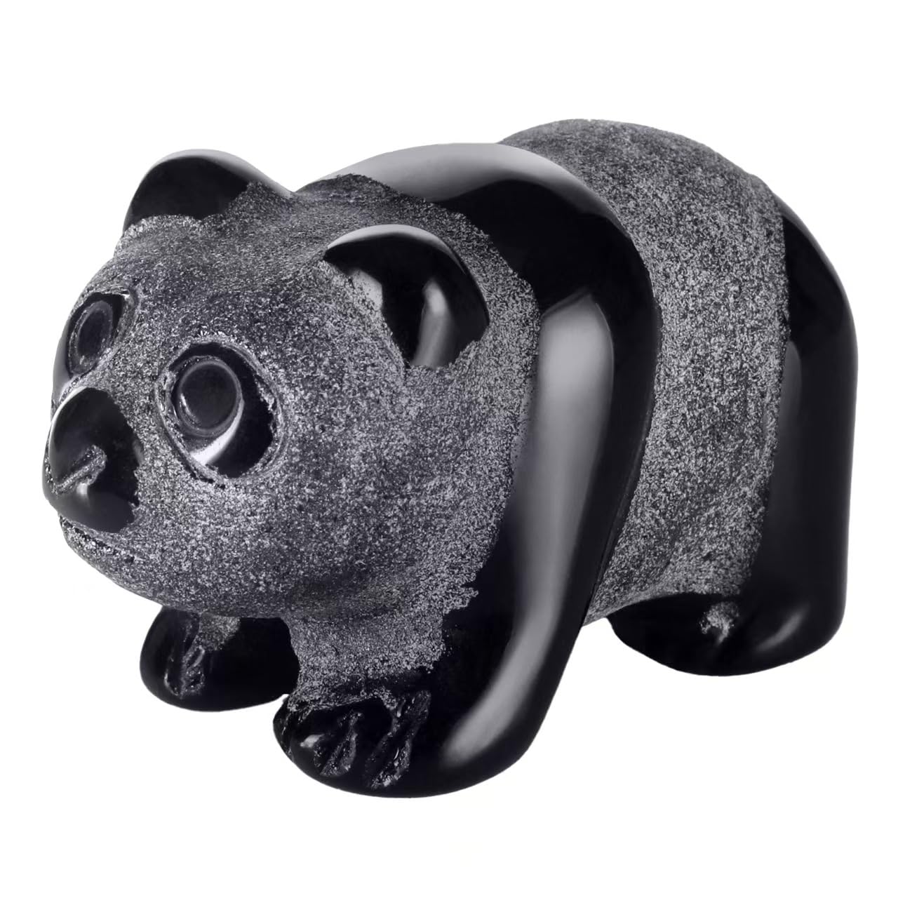 Bosfante 2" Obsidian Panda Figurine for Harmony& Resilient Gentleness,Panda Bear for Quiet Power of Nature,Panda Decor for Homes&Offices